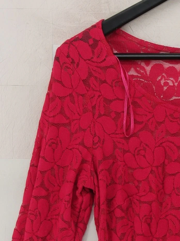 Pepperberry Women's Top S Pink Floral 100% Other 3/4 Sleeve Square Neck Basic - Image 4