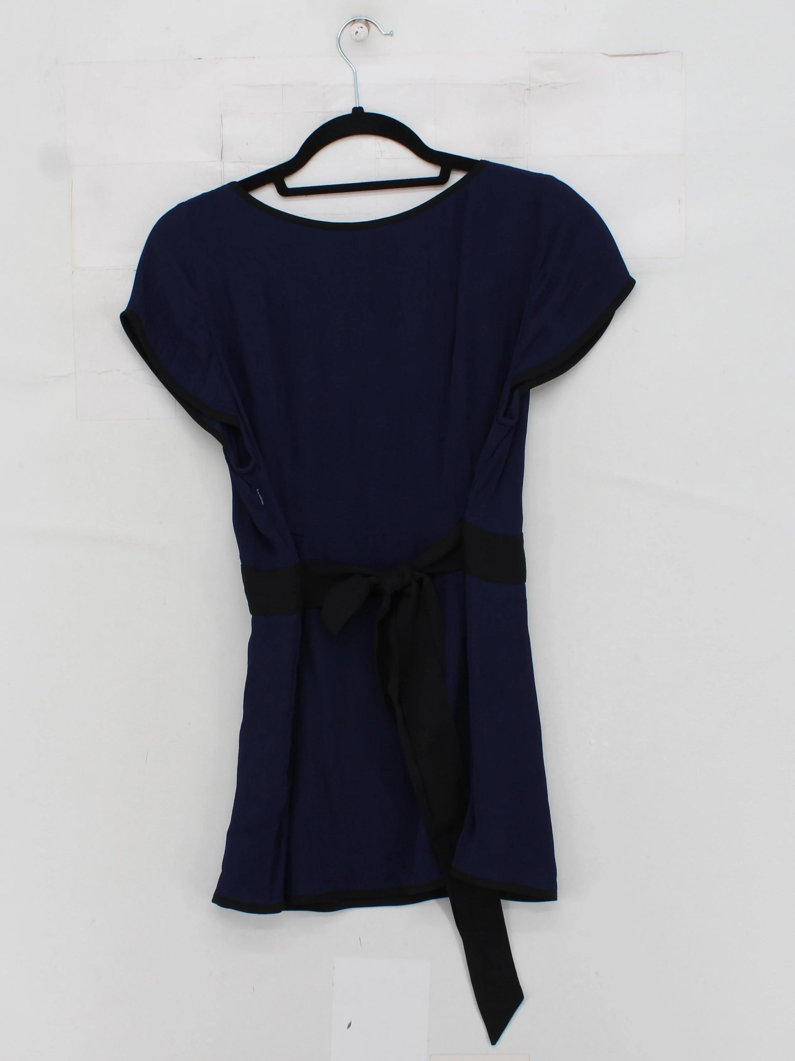 Pepperberry Women's Top UK 14 Blue 100% Viscose Short Sleeve V-Neck Tunic - Image 2