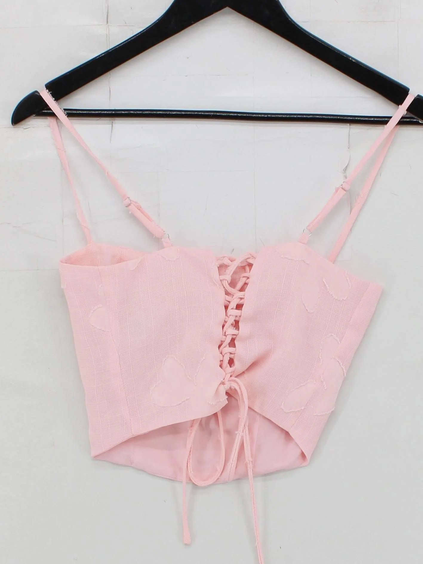 Peppermayo Women's Top XS Pink 100% Cotton Sleeveless Square Neck Cropped - Image 2
