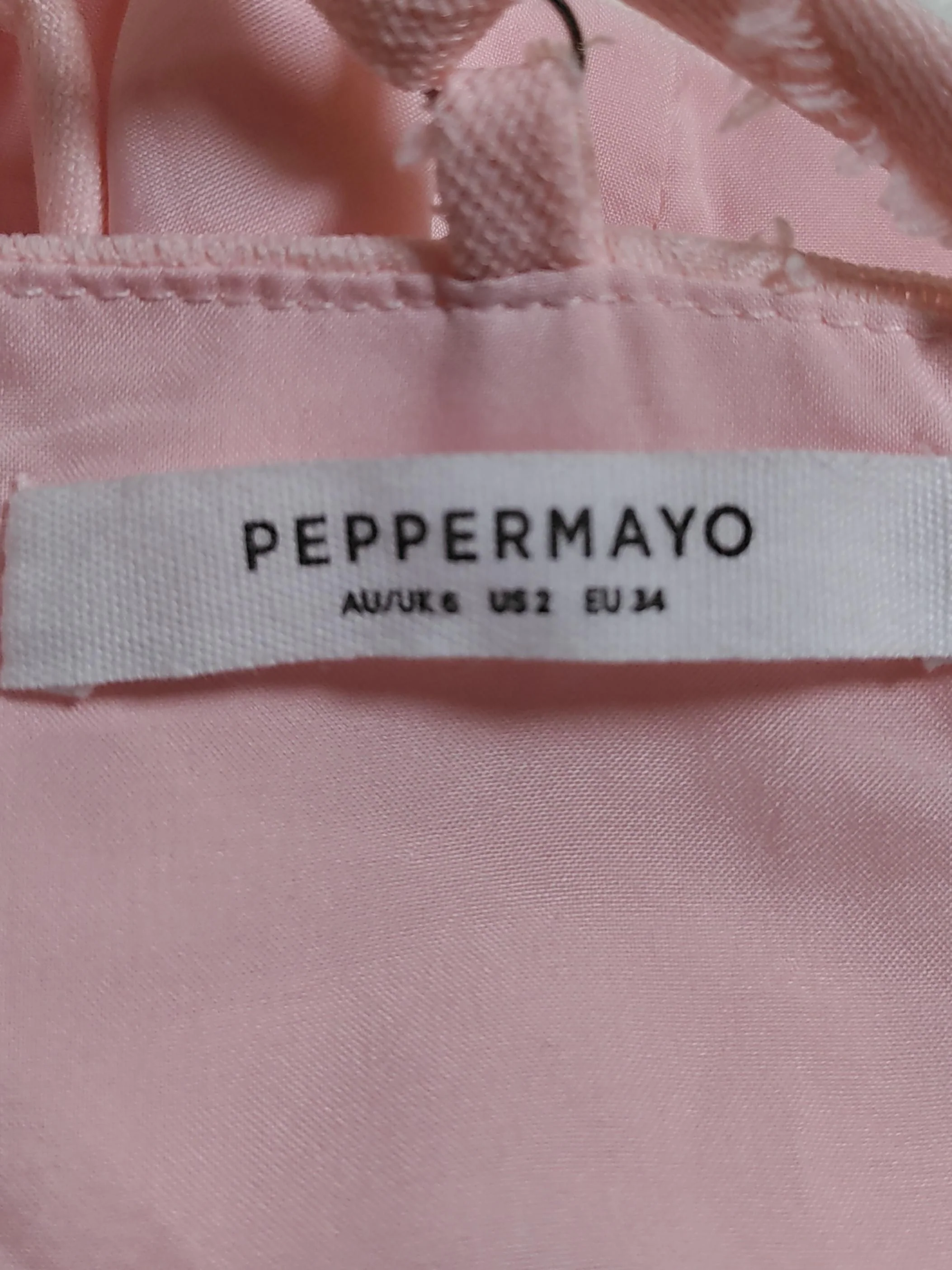 Peppermayo Women's Top XS Pink 100% Cotton Sleeveless Square Neck Cropped - Image 5