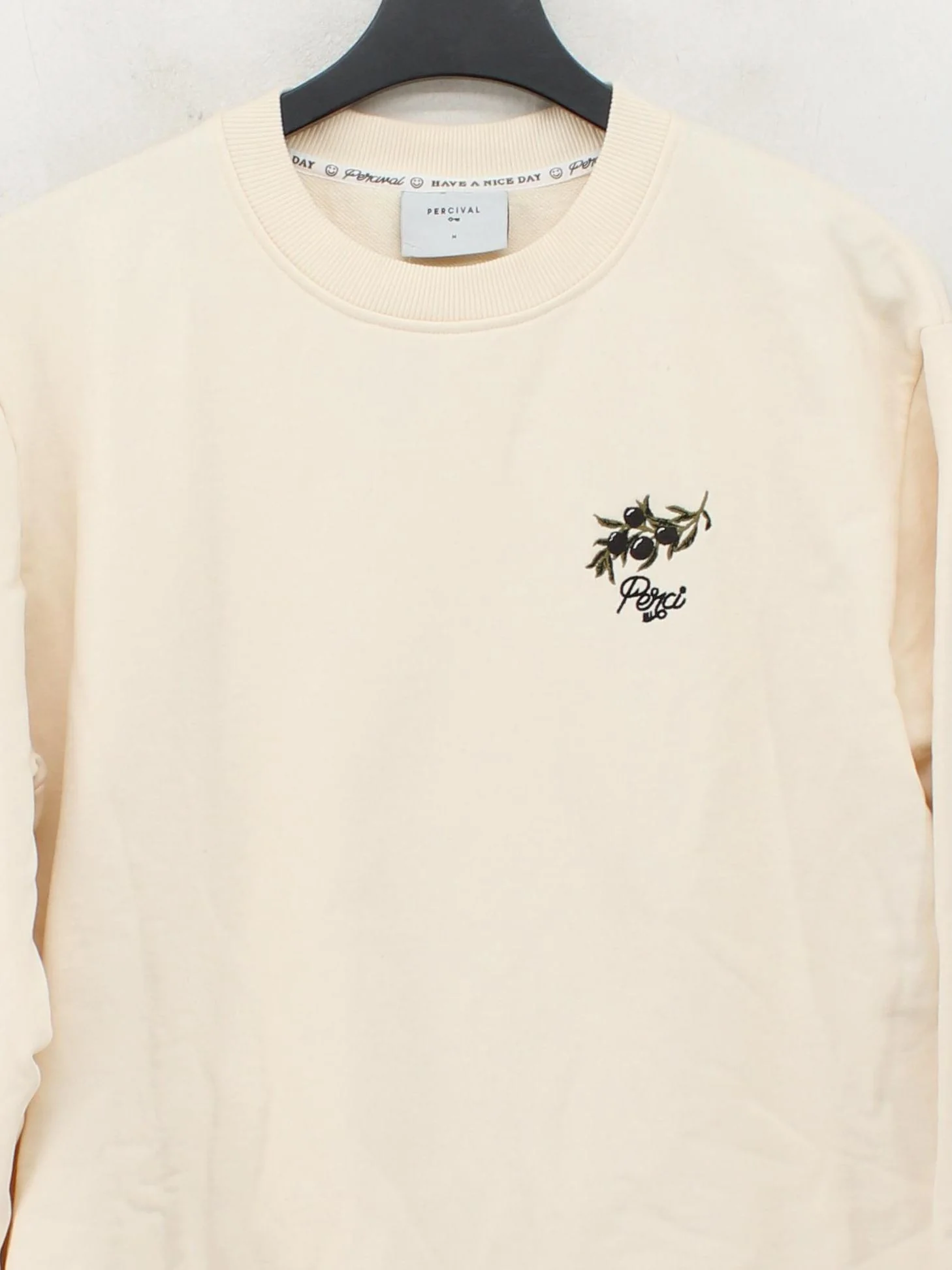 Percival Men's Hoodie M Cream Graphic 100% Cotton Pullover - Image 3