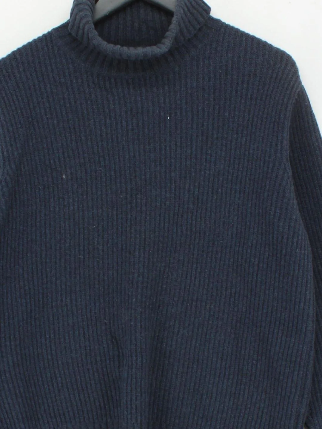 Percival Men's Jumper M Blue 100% Wool Roll Neck Pullover - Image 3