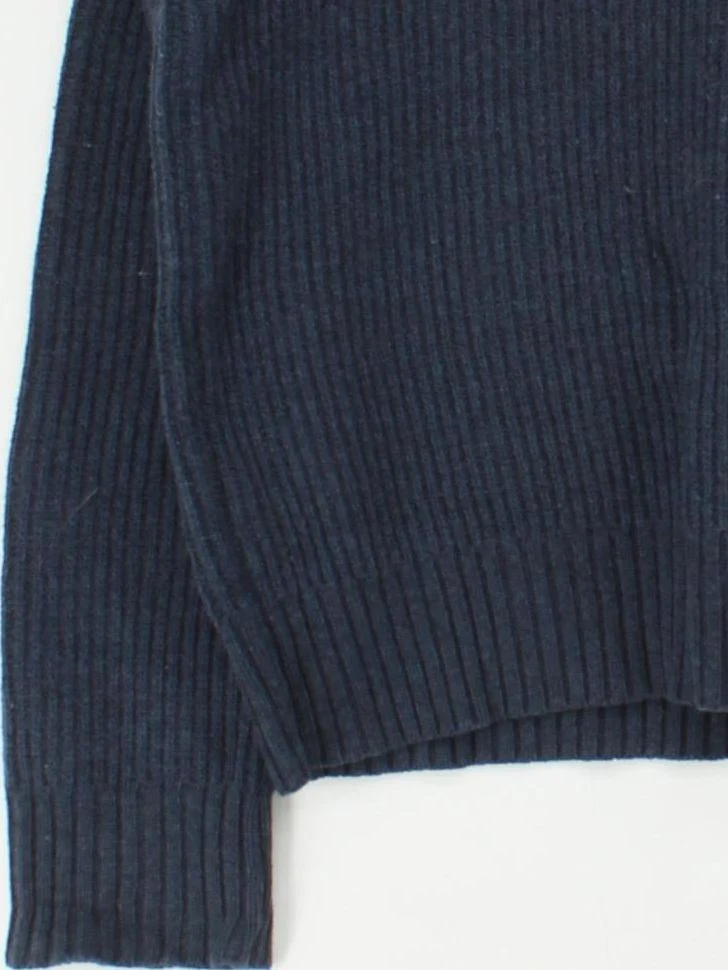 Percival Men's Jumper M Blue 100% Wool Roll Neck Pullover - Image 4