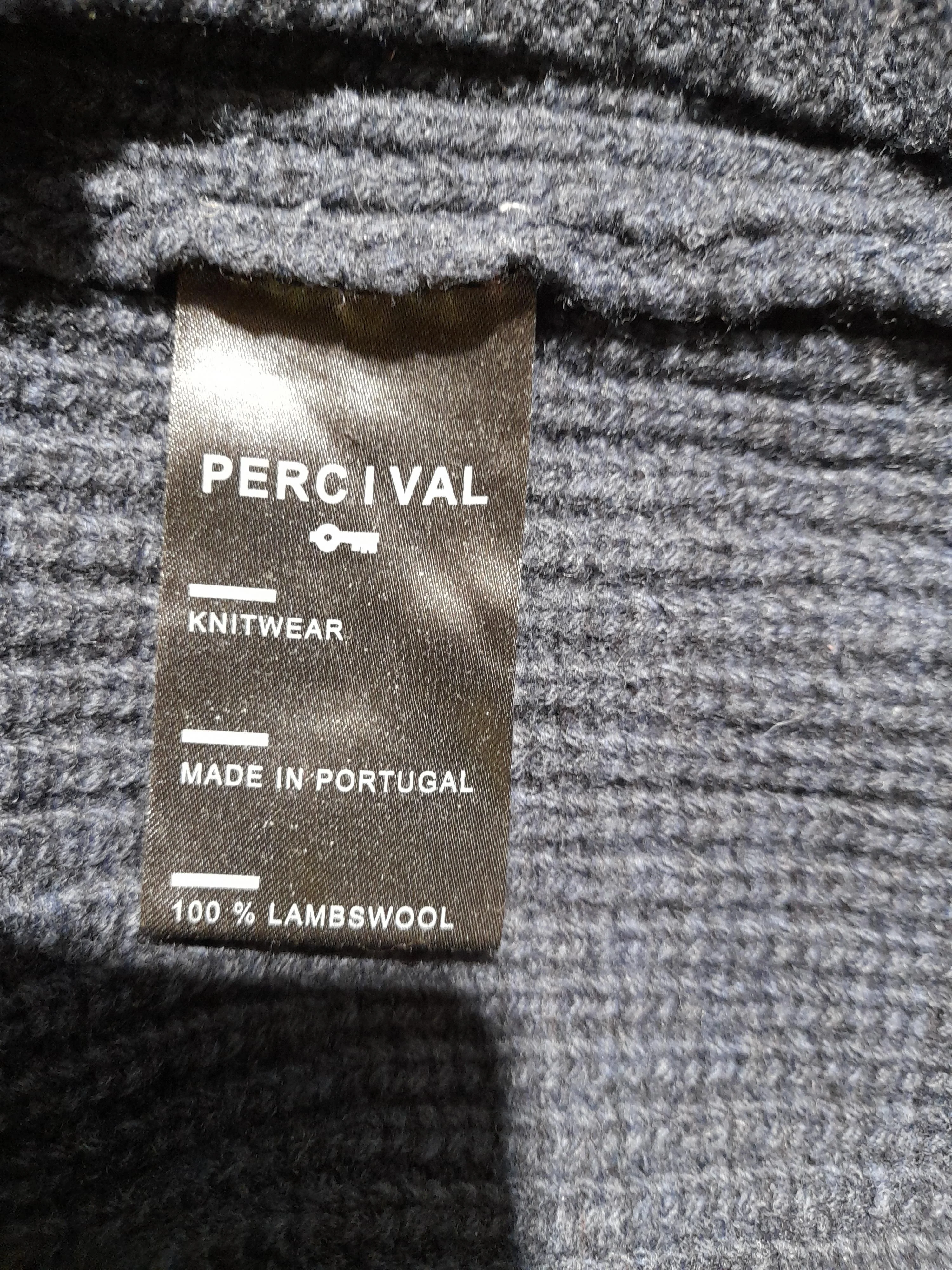 Percival Men's Jumper M Blue 100% Wool Roll Neck Pullover - Image 7