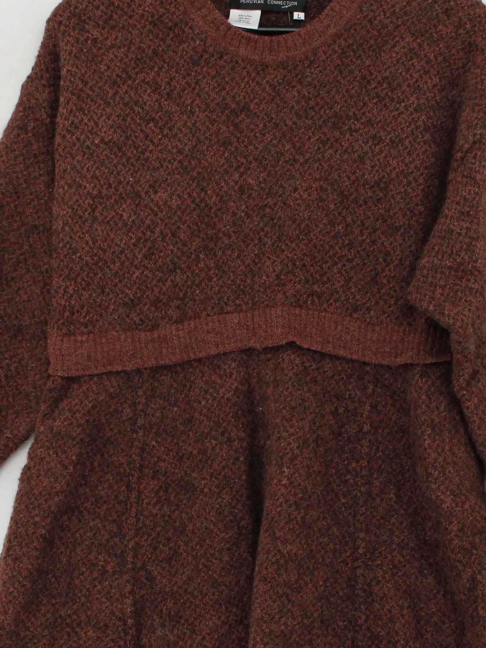 Peruvian Connection Jumper Mini Dress L in Brown - Image 3