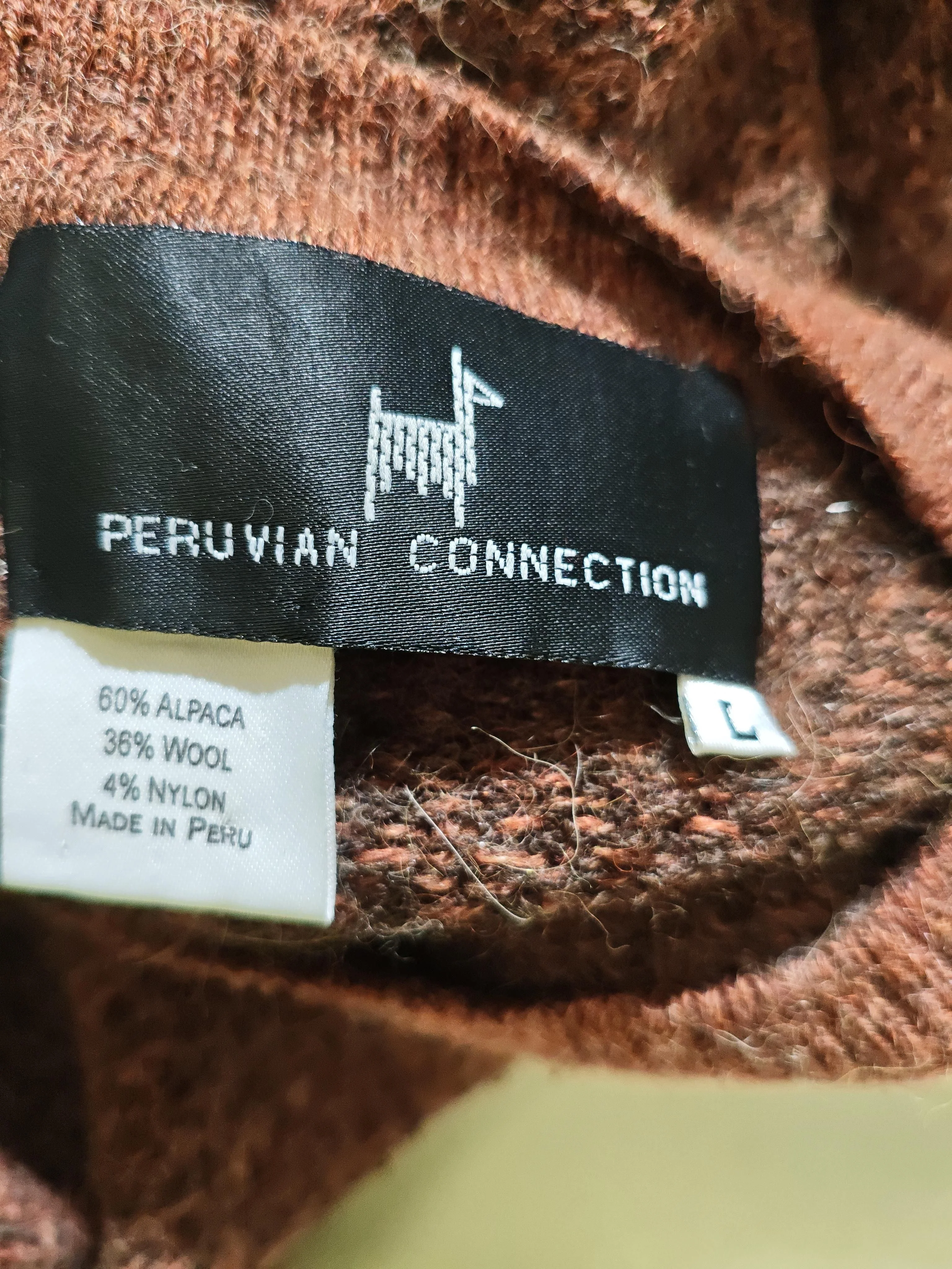 Peruvian Connection Jumper Mini Dress L in Brown - Image 5