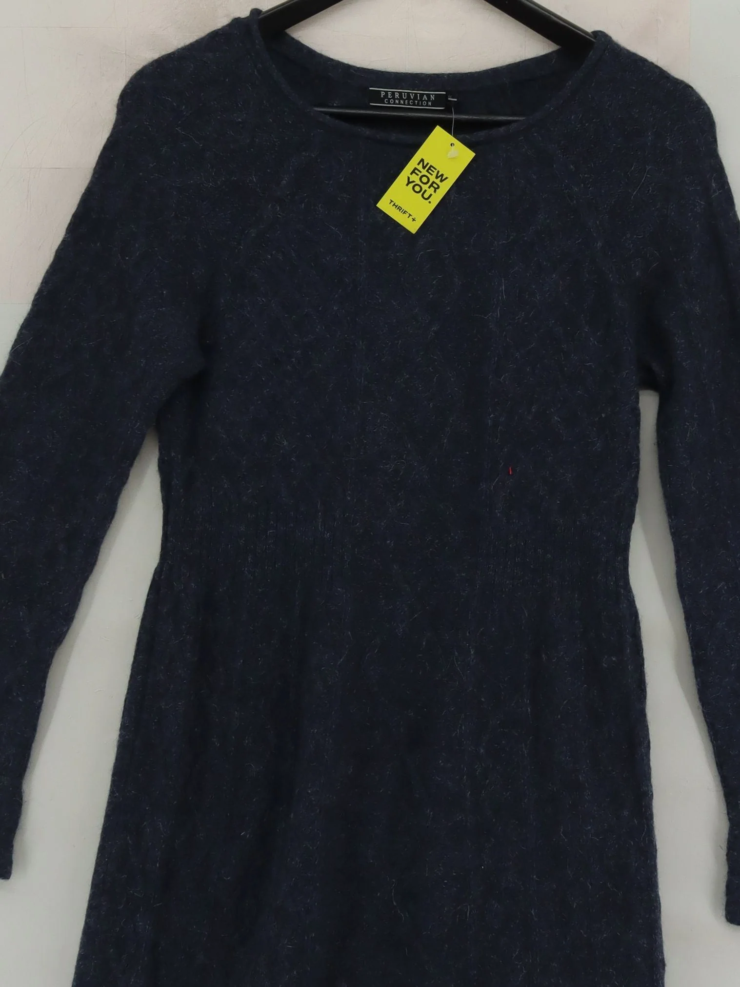 Peruvian Connection Jumper Mini Dress M in Blue - Image 3