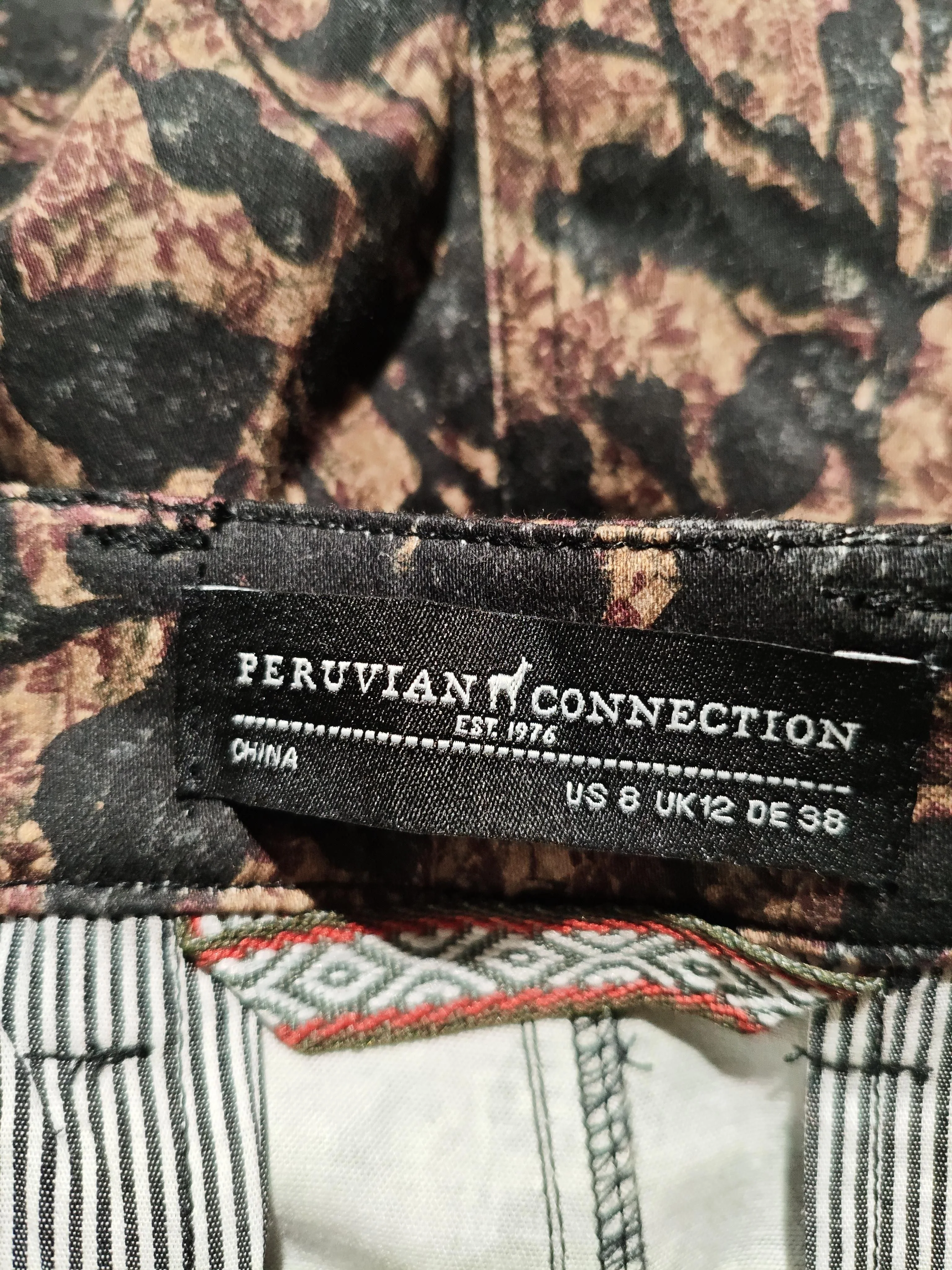 Peruvian Connection Men's Trousers W 38 in Multi Cotton with Elastane Capri - Image 5
