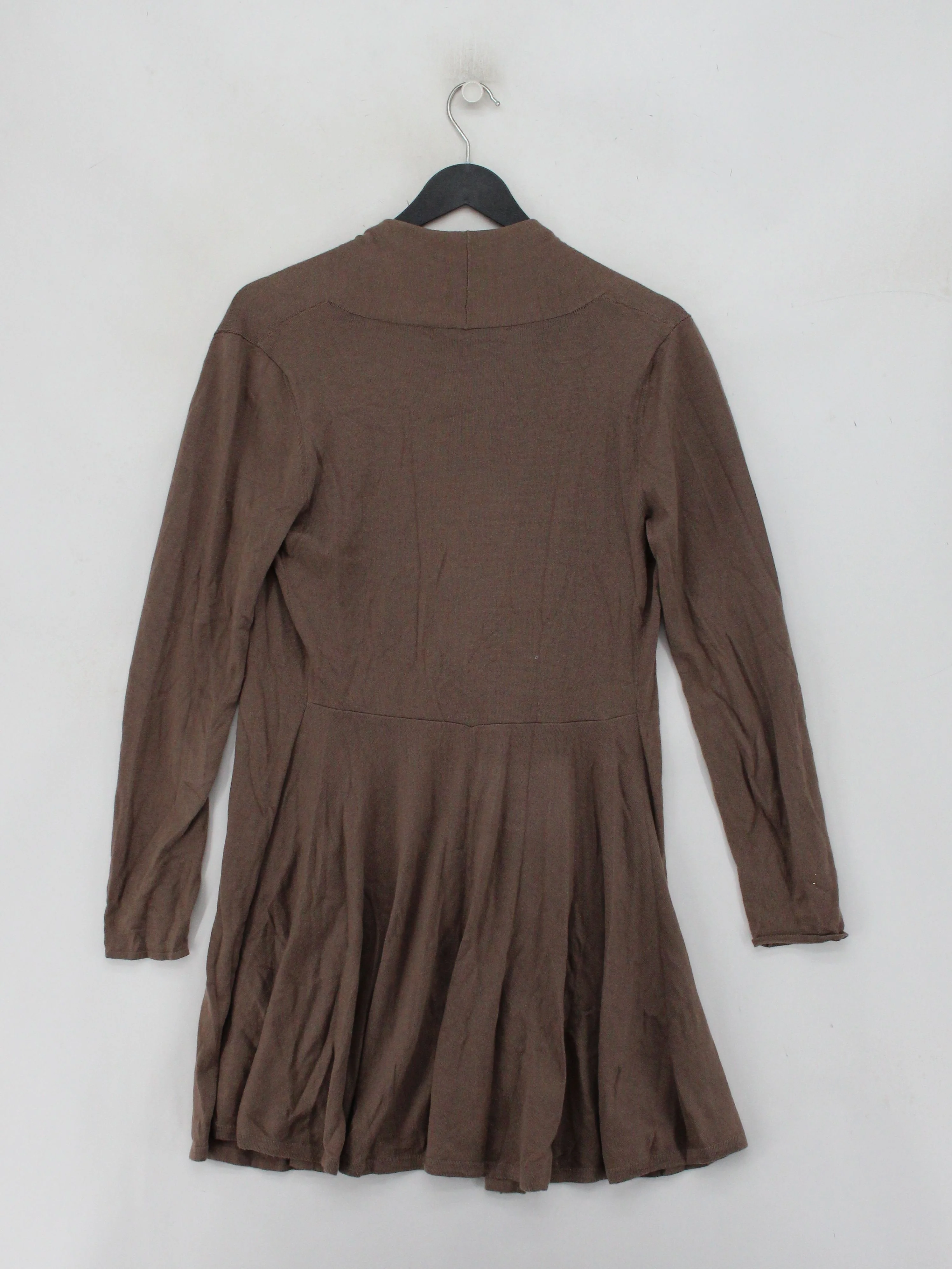 Peruvian Connection Women's Cardigan XS Brown Cotton with Silk V-Neck Cardigan - Image 2