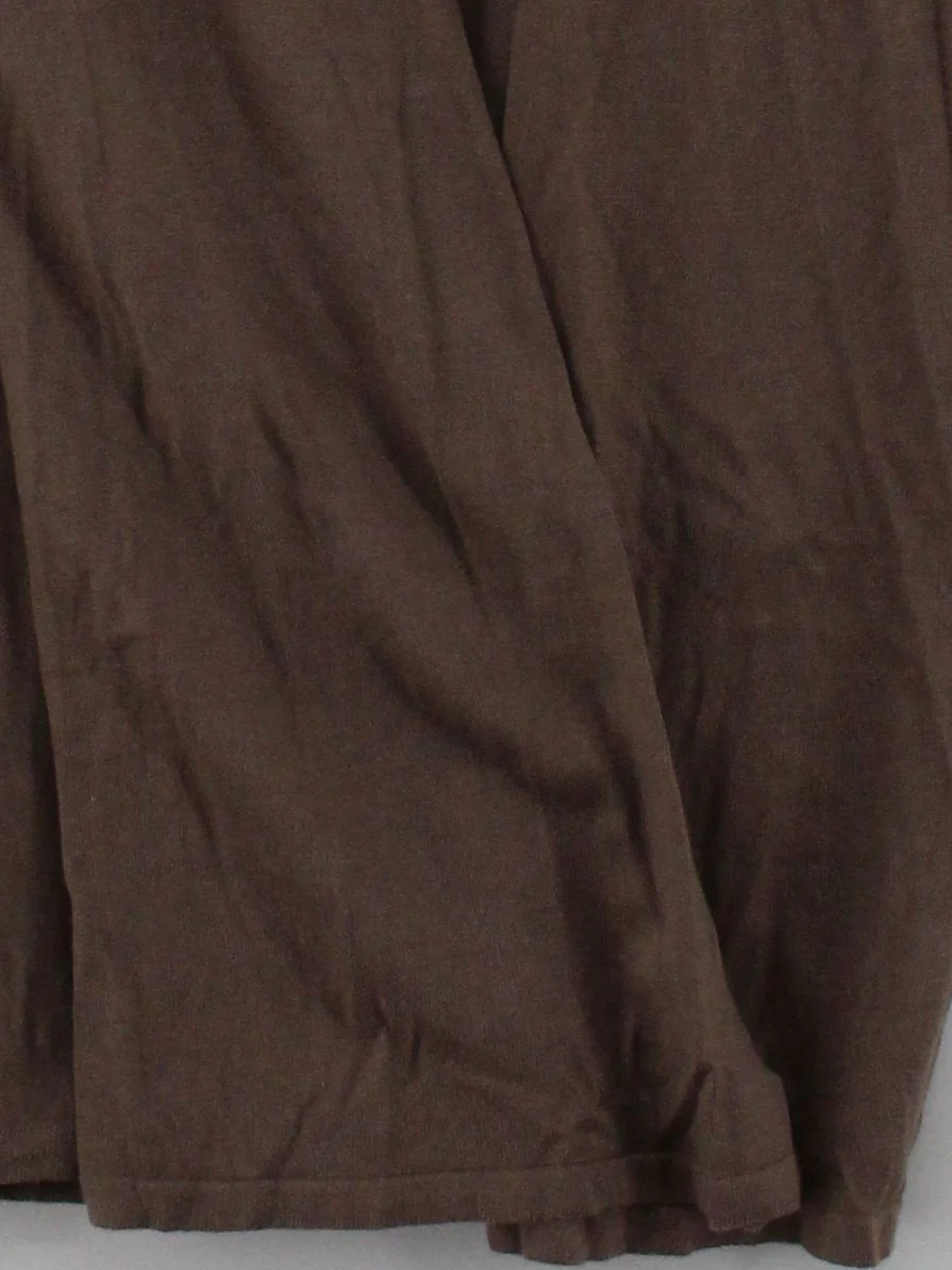 Peruvian Connection Women's Cardigan XS Brown Cotton with Silk V-Neck Cardigan - Image 4