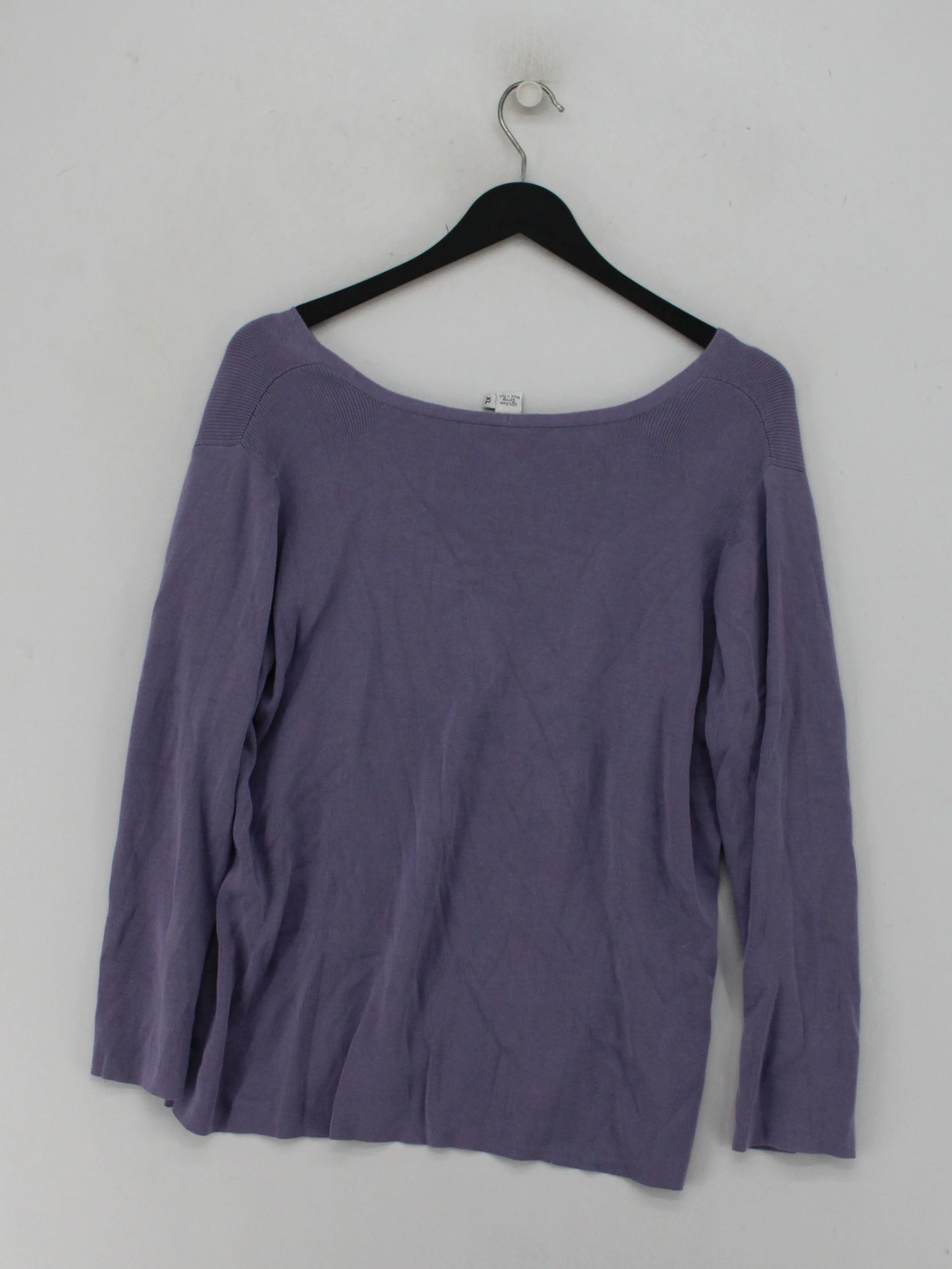 Peruvian Connection Women's Jumper XL Purple 100% Cotton V-Neck Pullover - Image 2
