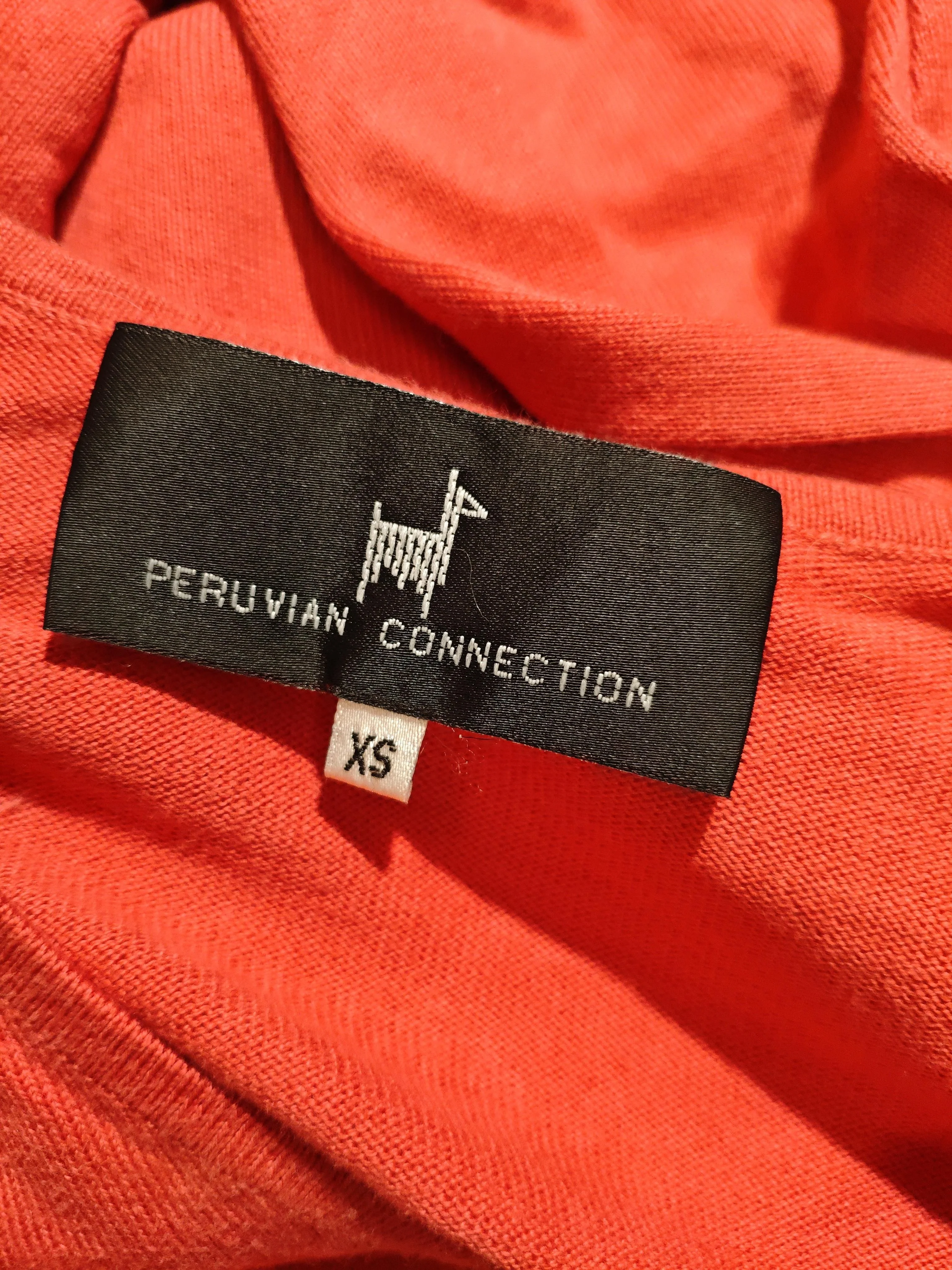 Peruvian Connection Women's Jumper XS Red 100% Cotton V-Neck Pullover - Image 5