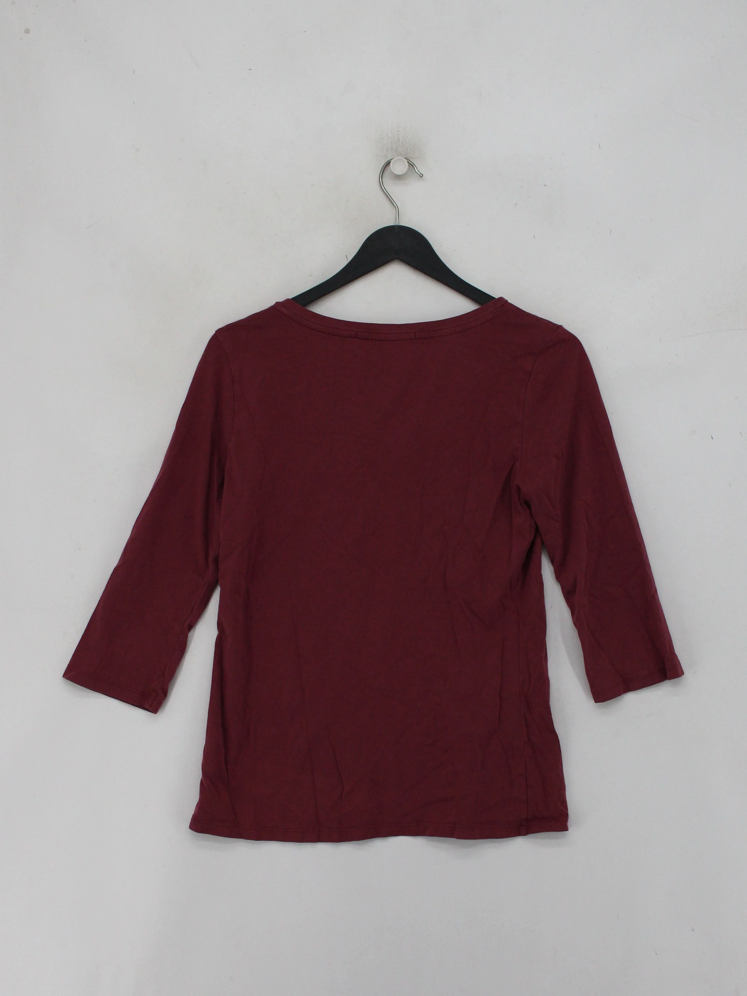 Peruvian Connection Women's Top M Red 100% Cotton 3/4 Sleeve V-Neck Basic - Image 2