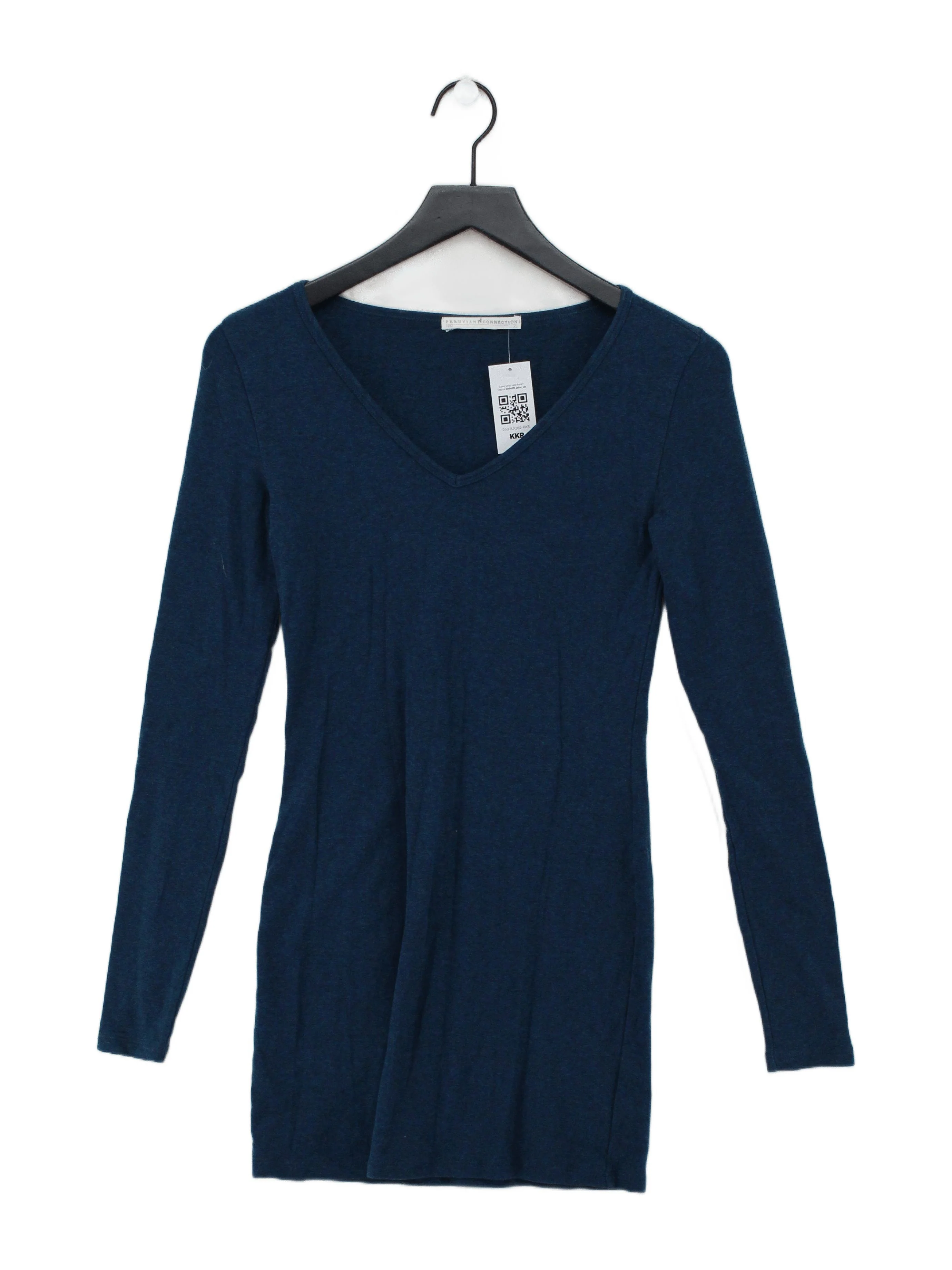 Peruvian Connection Women's Top XS Blue Cotton with Spandex Basic