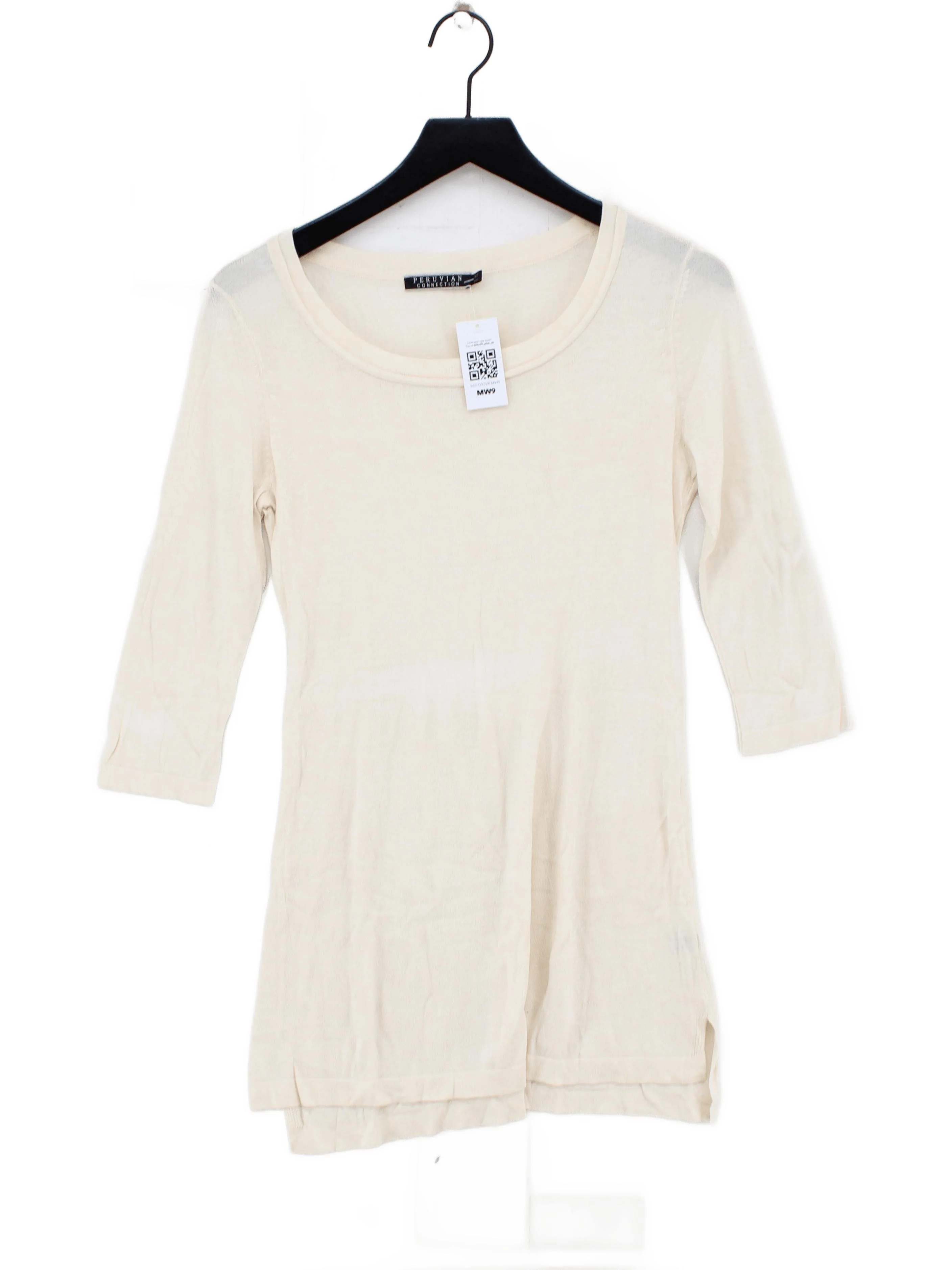 Peruvian Connection Women's Top XS Cream Cotton with Lyocell Modal Basic