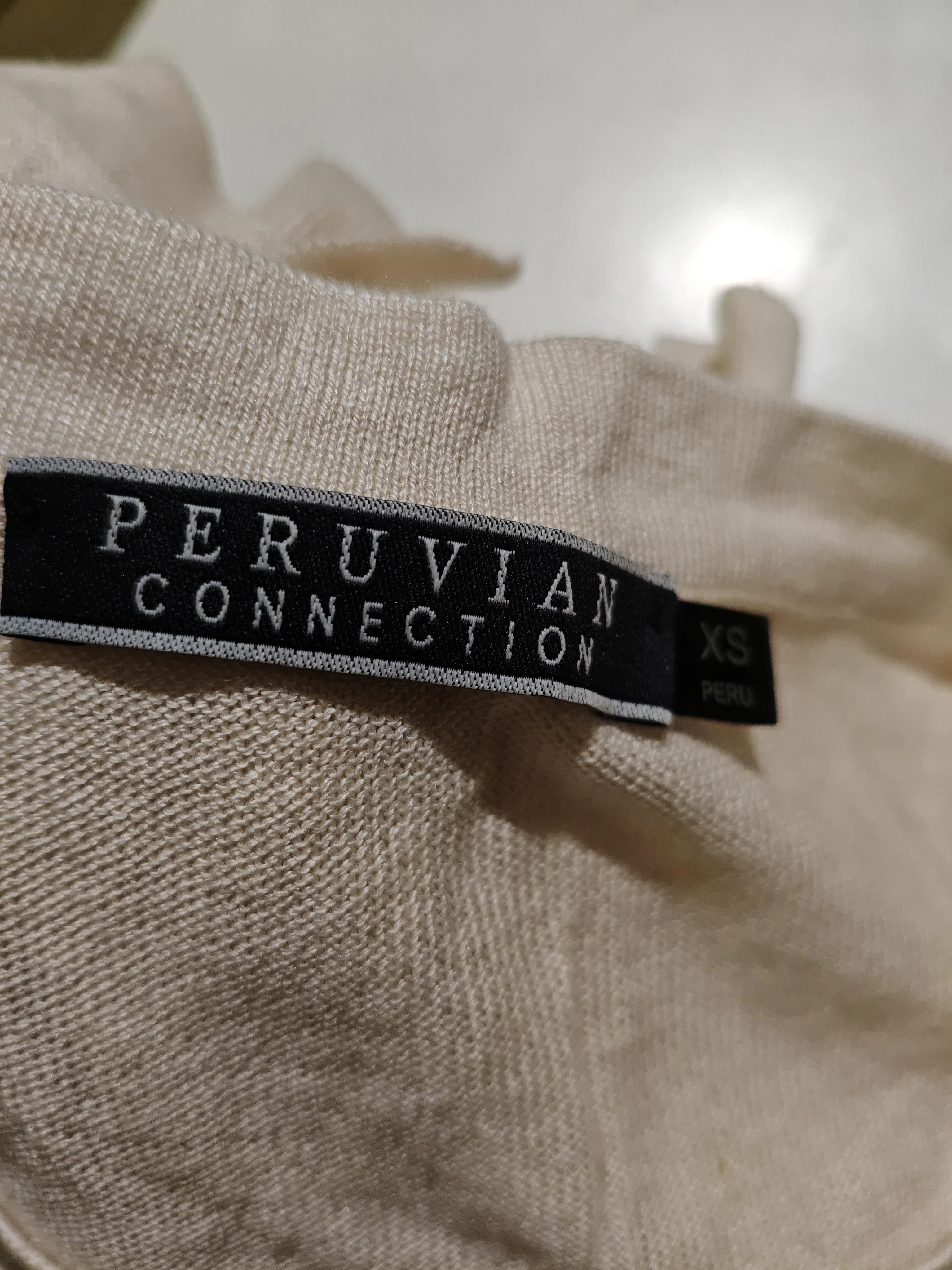 Peruvian Connection Women's Top XS Cream Cotton with Lyocell Modal Basic - Image 5