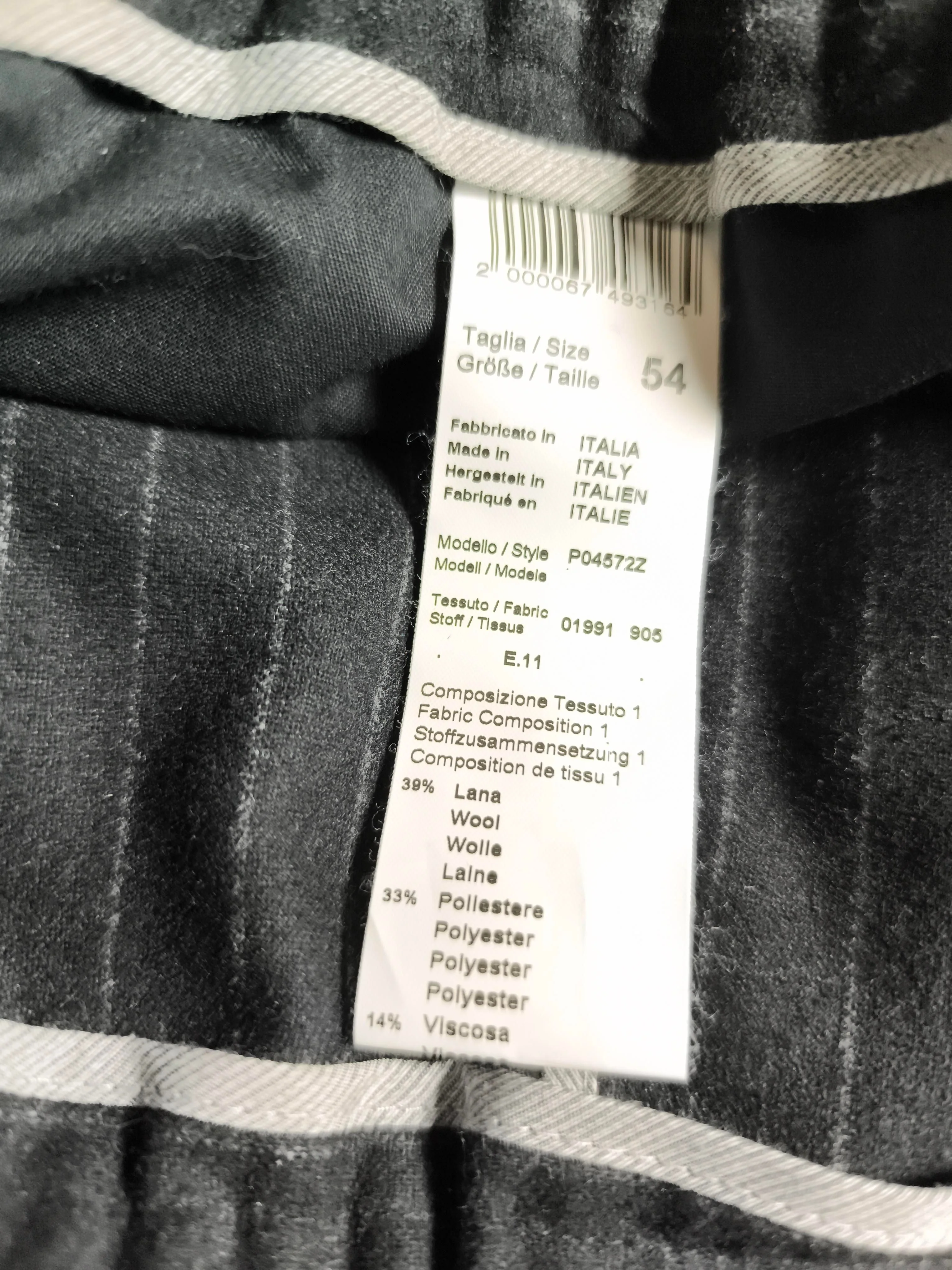 PESERICO Men's Trousers W 38 in Black Wool with Polyester, Viscose Chino - Image 6