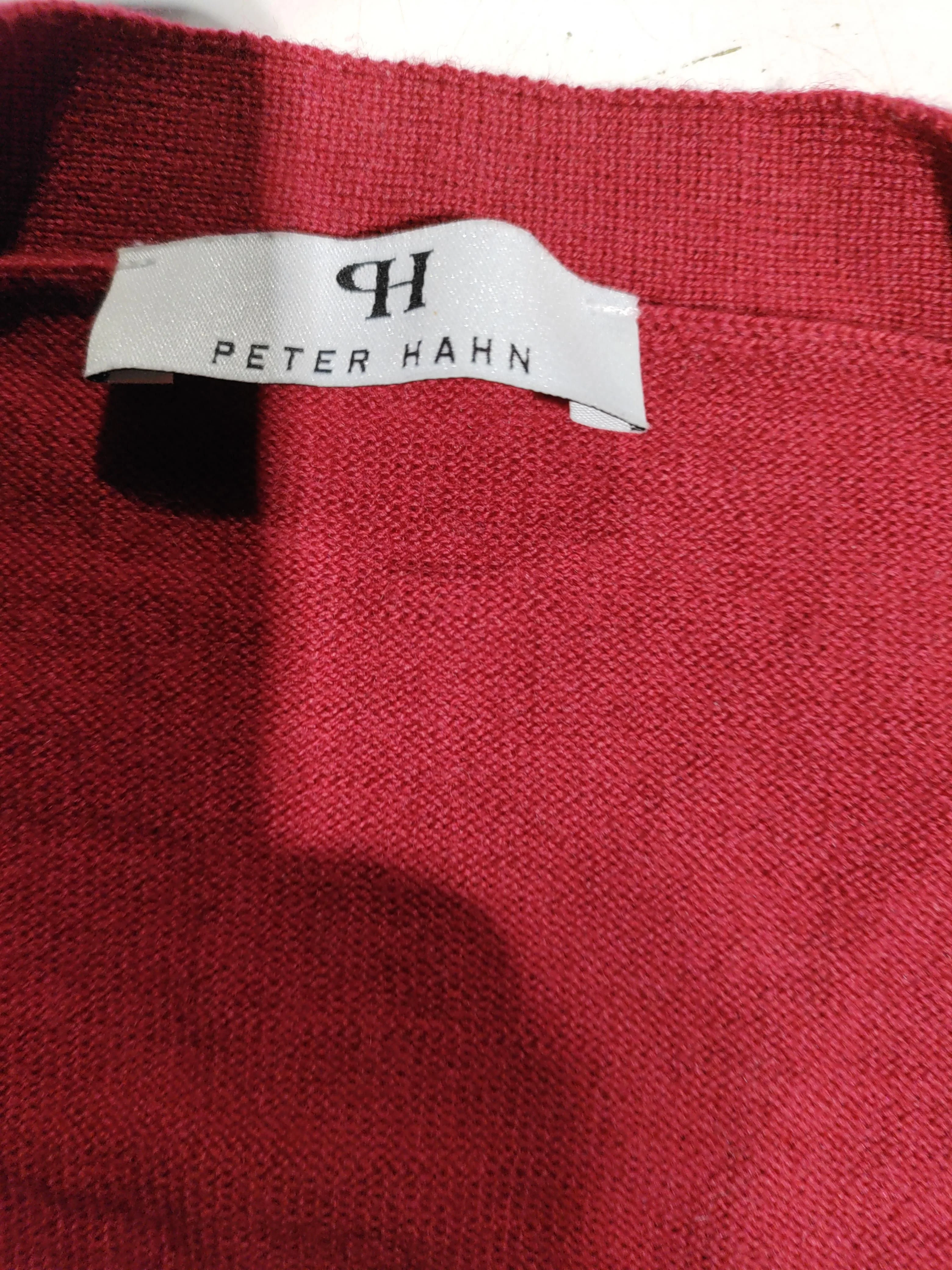 Peter Hahn Women's Jumper UK 10 Red 100% Wool V-Neck Pullover - Image 5