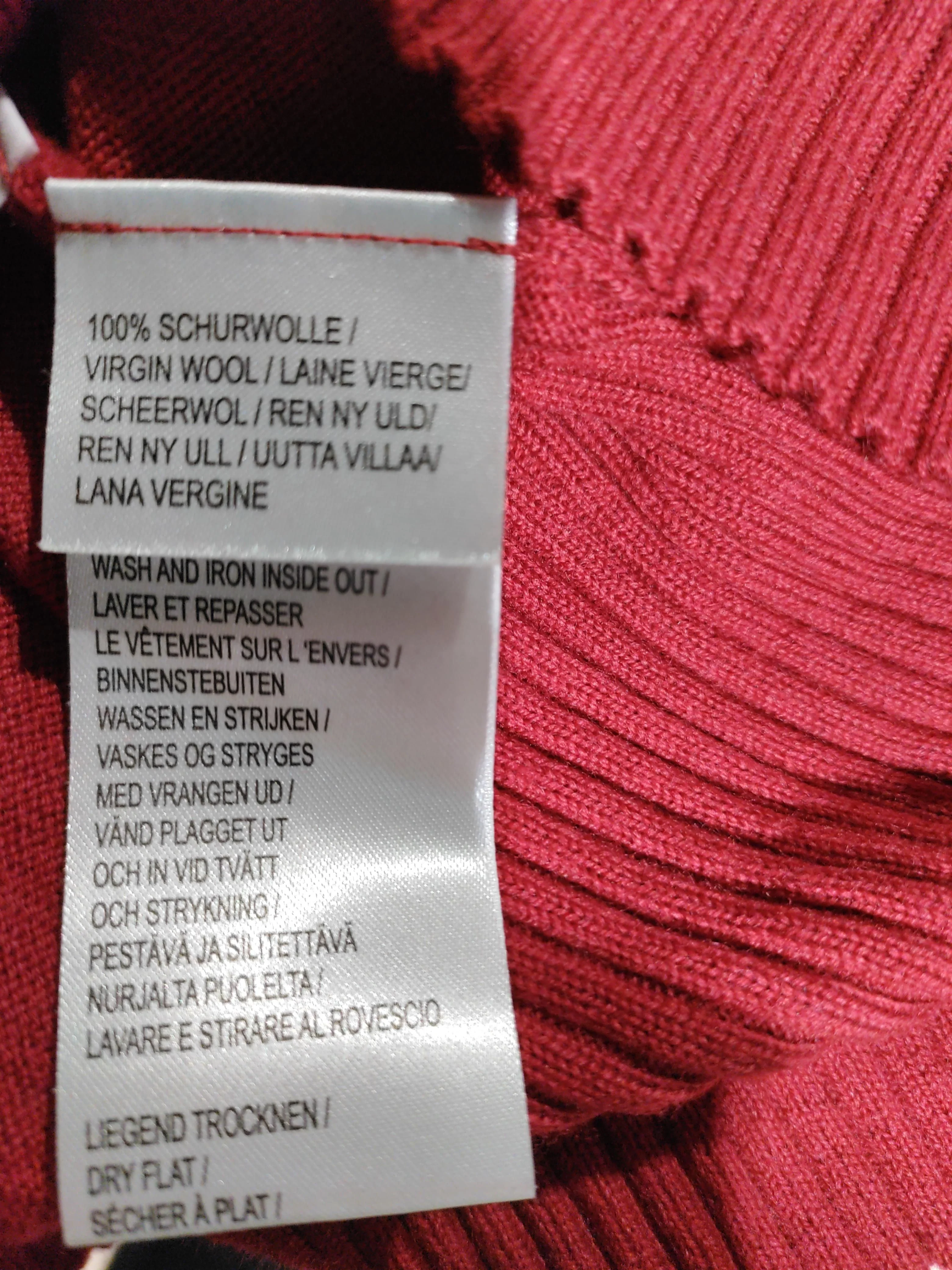 Peter Hahn Women's Jumper UK 10 Red 100% Wool V-Neck Pullover - Image 6