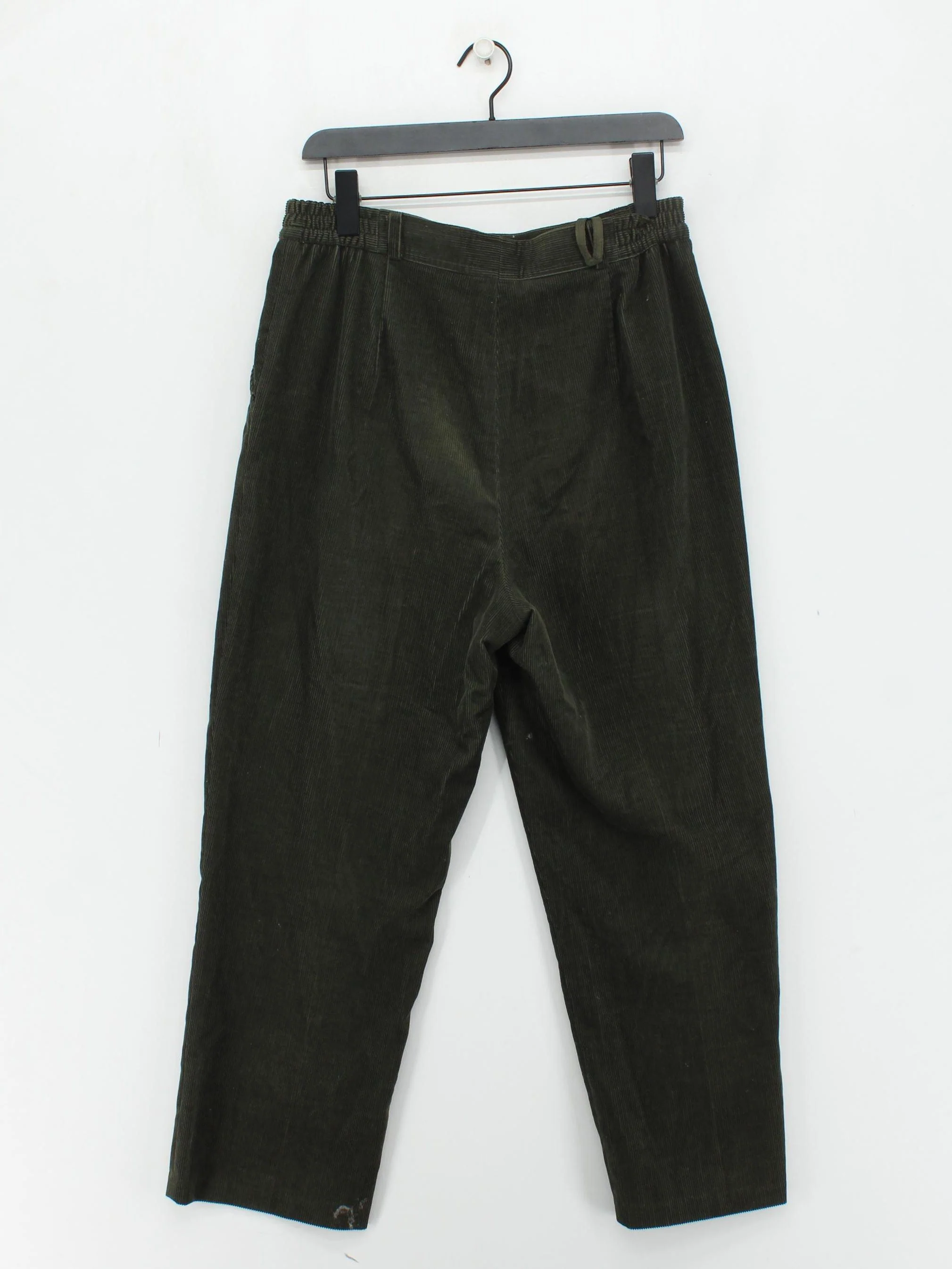 Peter Hahn Women's Trousers M Green 100% Wool Wide-Leg Capri - Image 2