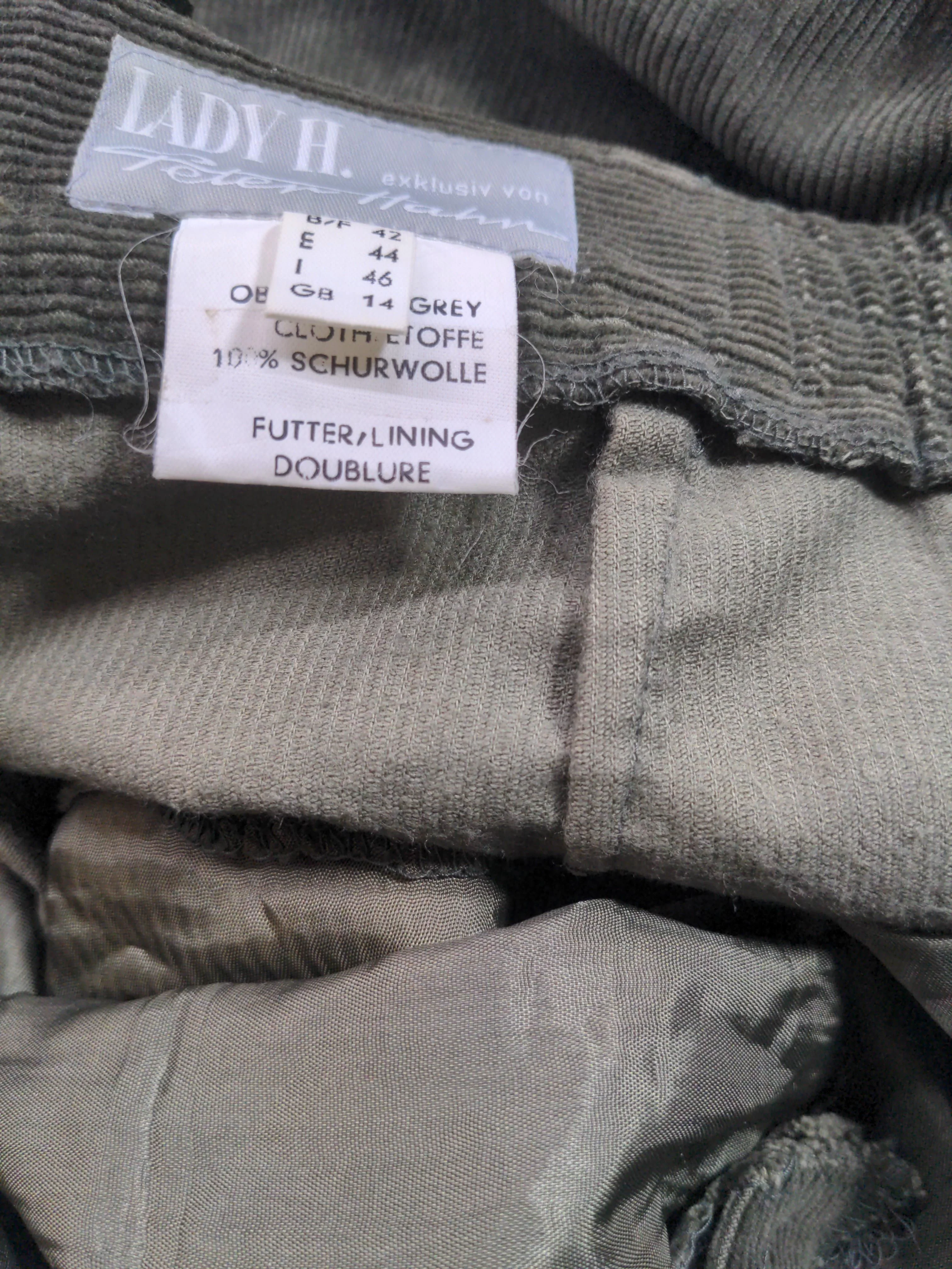 Peter Hahn Women's Trousers M Green 100% Wool Wide-Leg Capri - Image 6