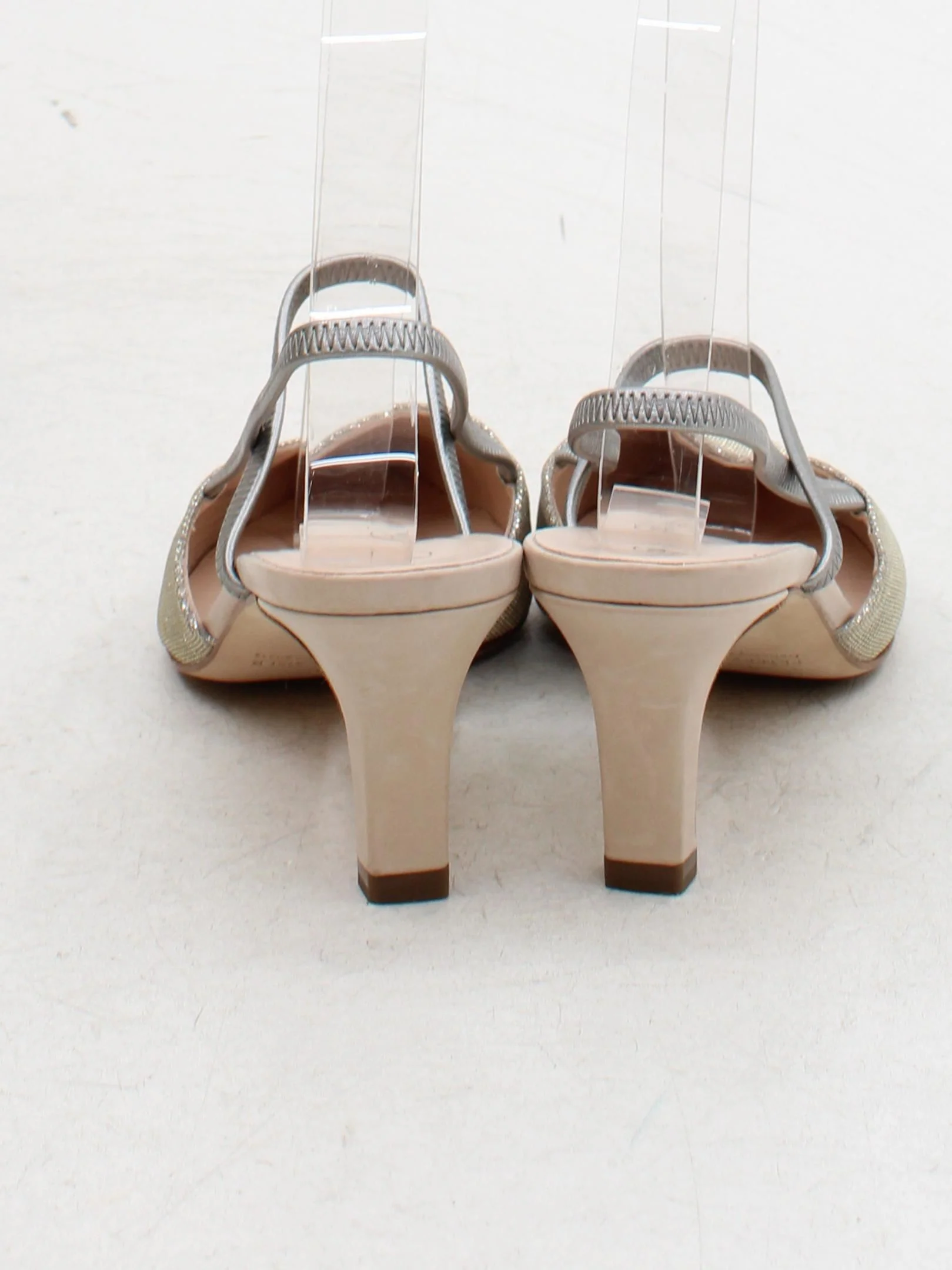 PETER KAISER Women's Heels UK 4.5 Silver 100% Leather Court - Image 3