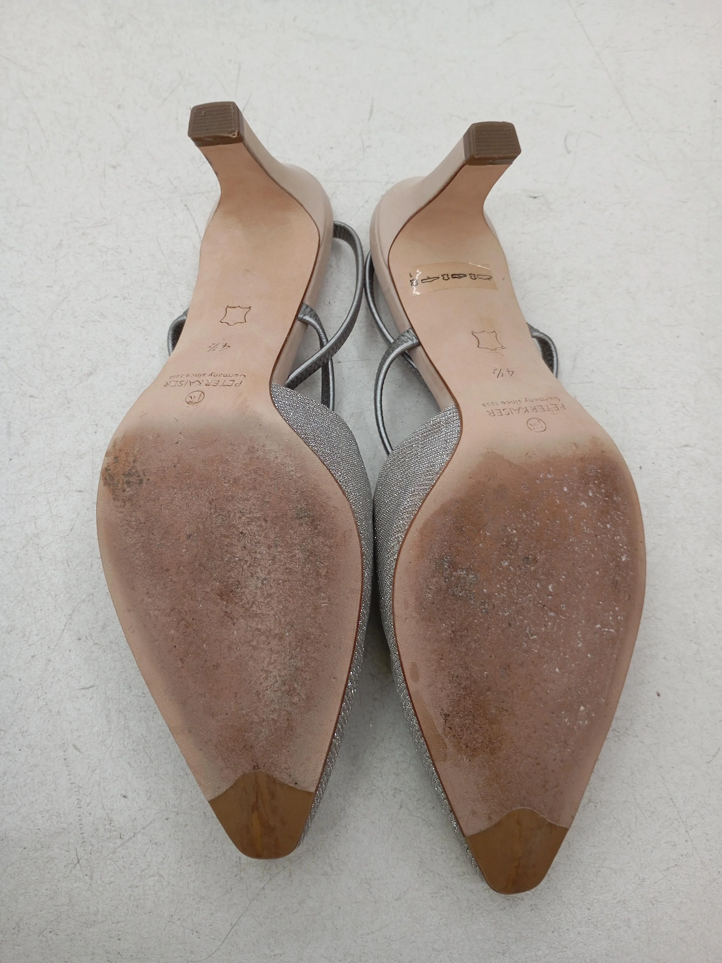 PETER KAISER Women's Heels UK 4.5 Silver 100% Leather Court - Image 7