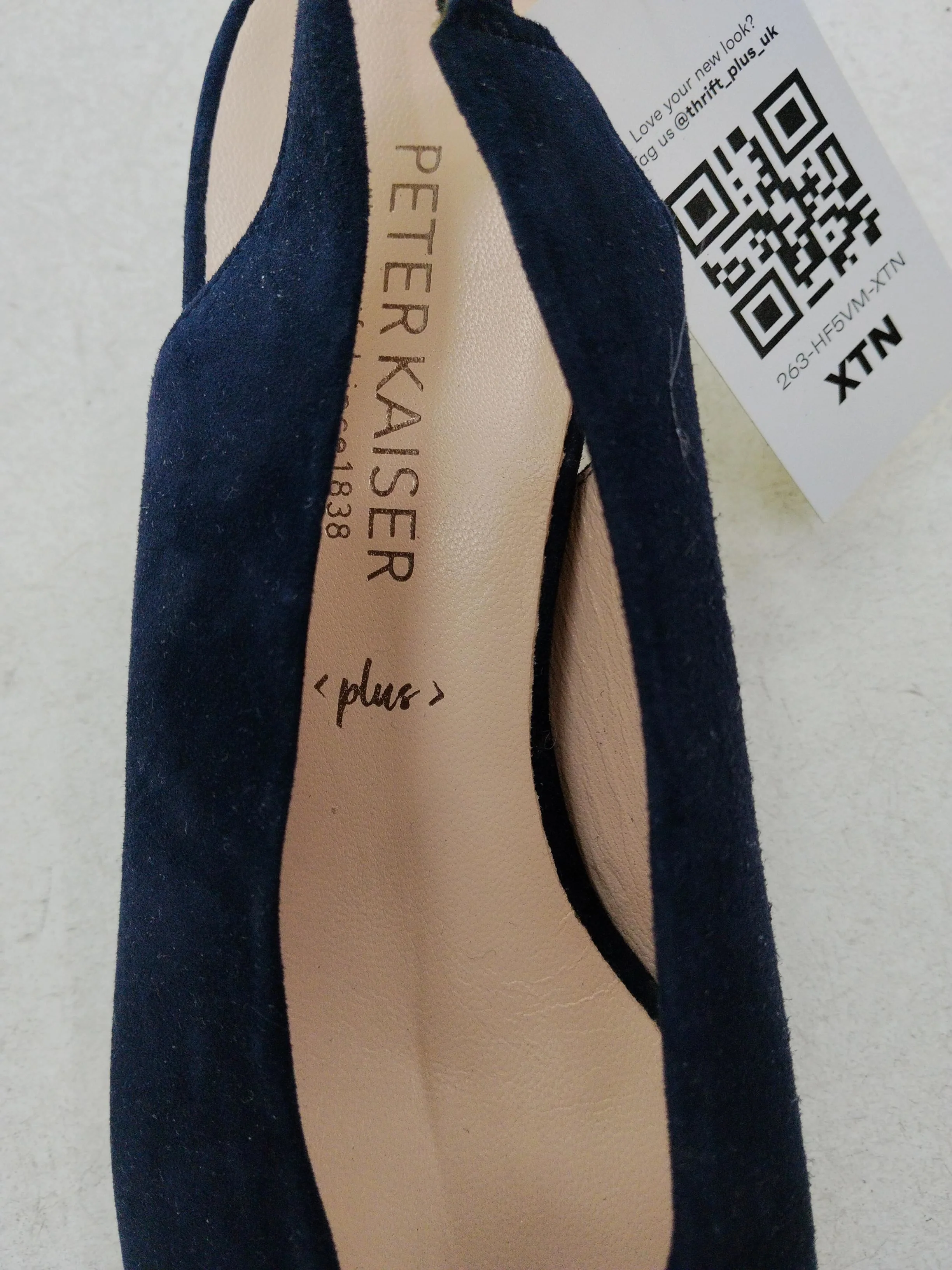 PETER KAISER Women's Heels UK 4 Blue Leather with Faux Leather Court - Image 6