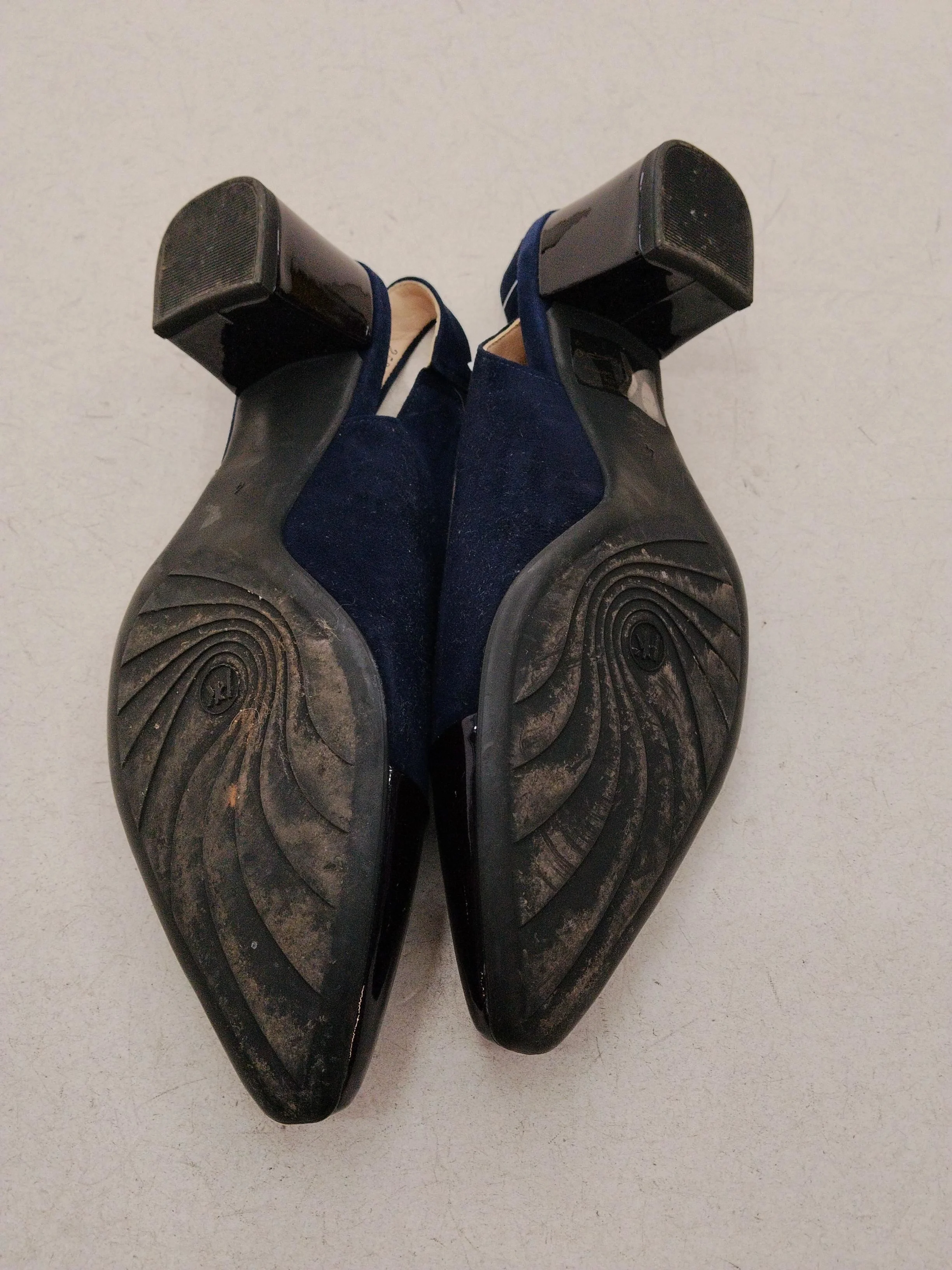 PETER KAISER Women's Heels UK 4 Blue Leather with Faux Leather Court - Image 7