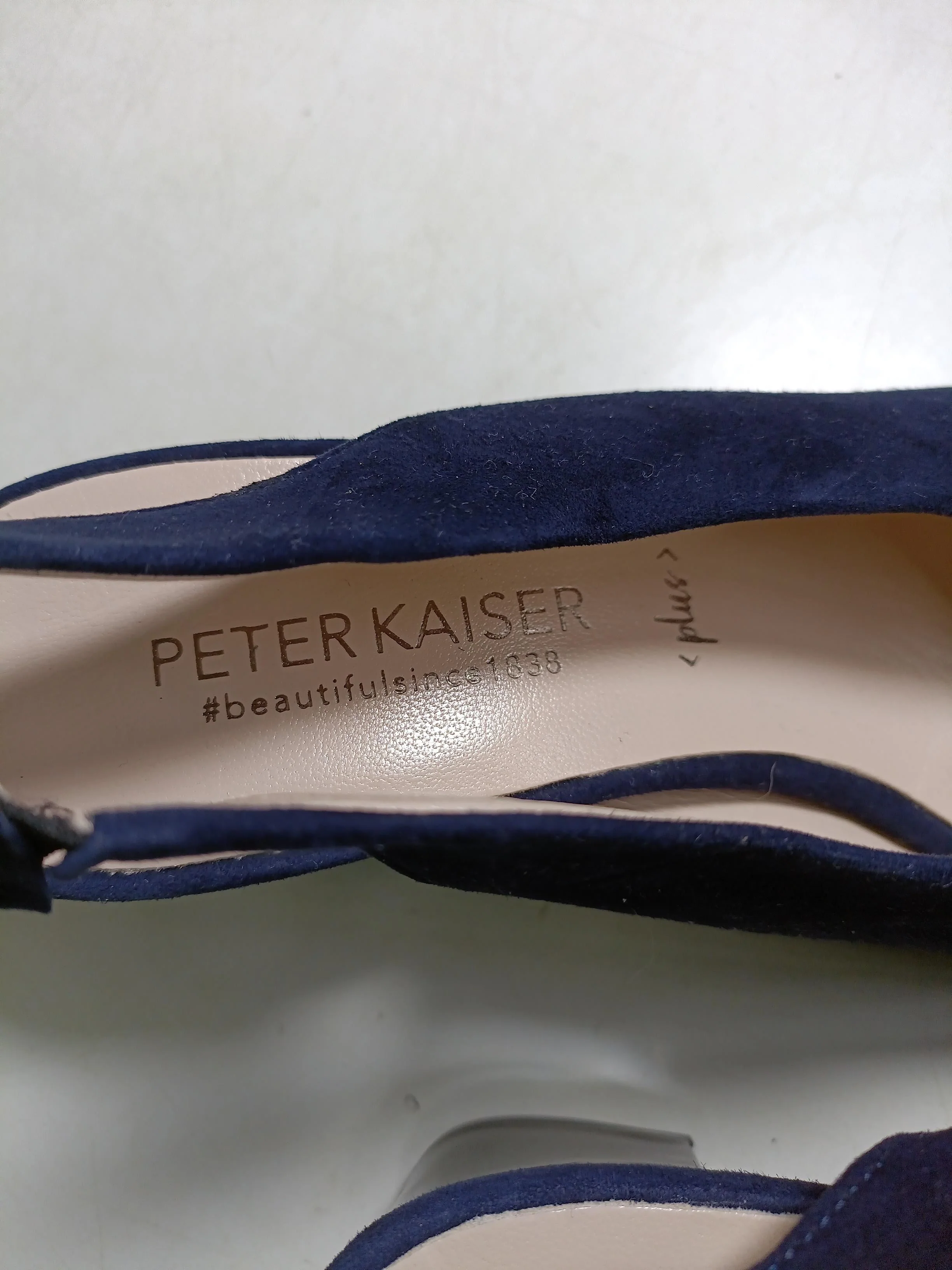 PETER KAISER Women's Heels UK 4 Blue Leather with Faux Leather Court - Image 8