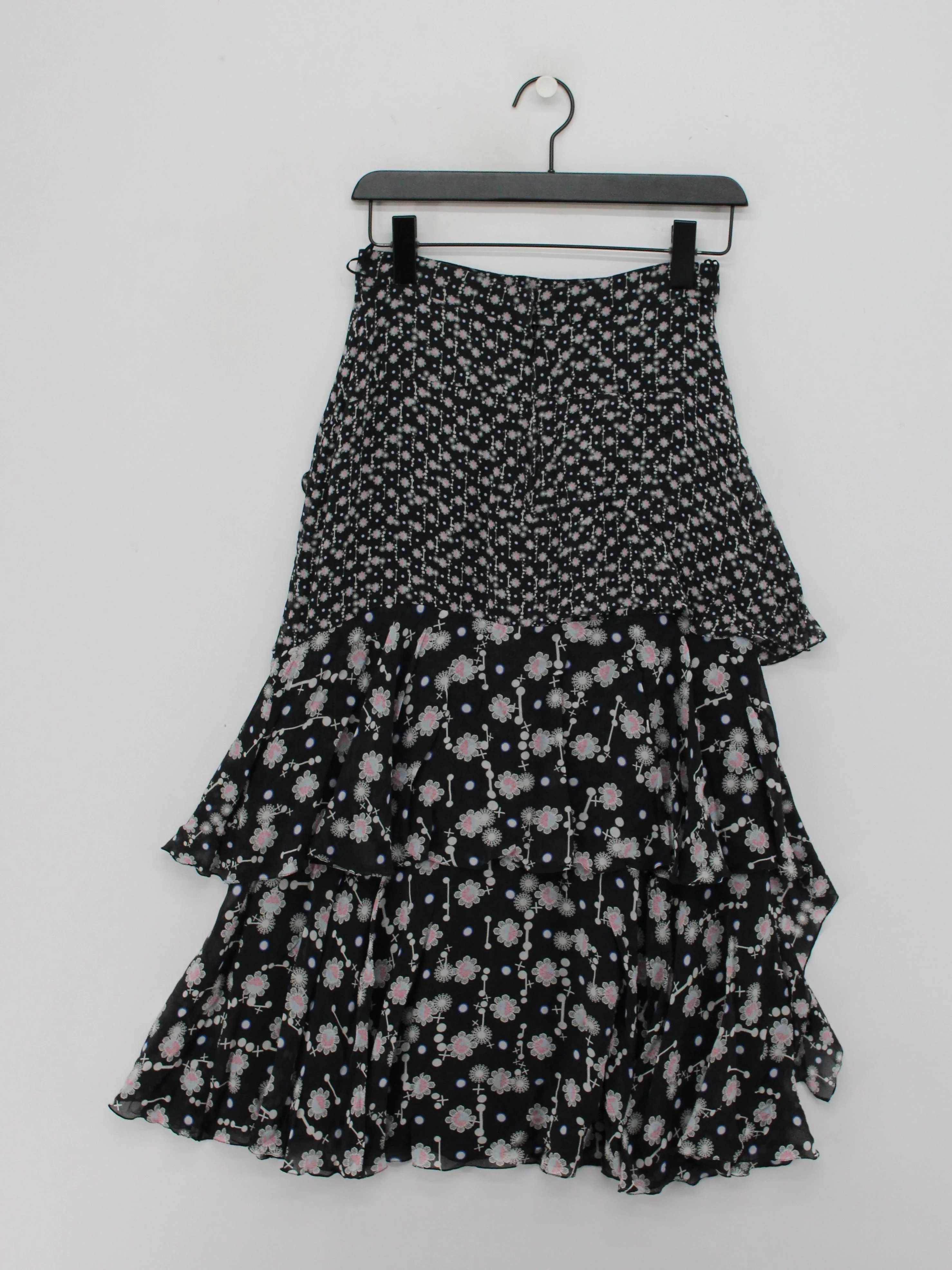 Peter Pilotto Women's Midi Skirt XXS Black Floral 100% Other Midi Pleated - Image 2