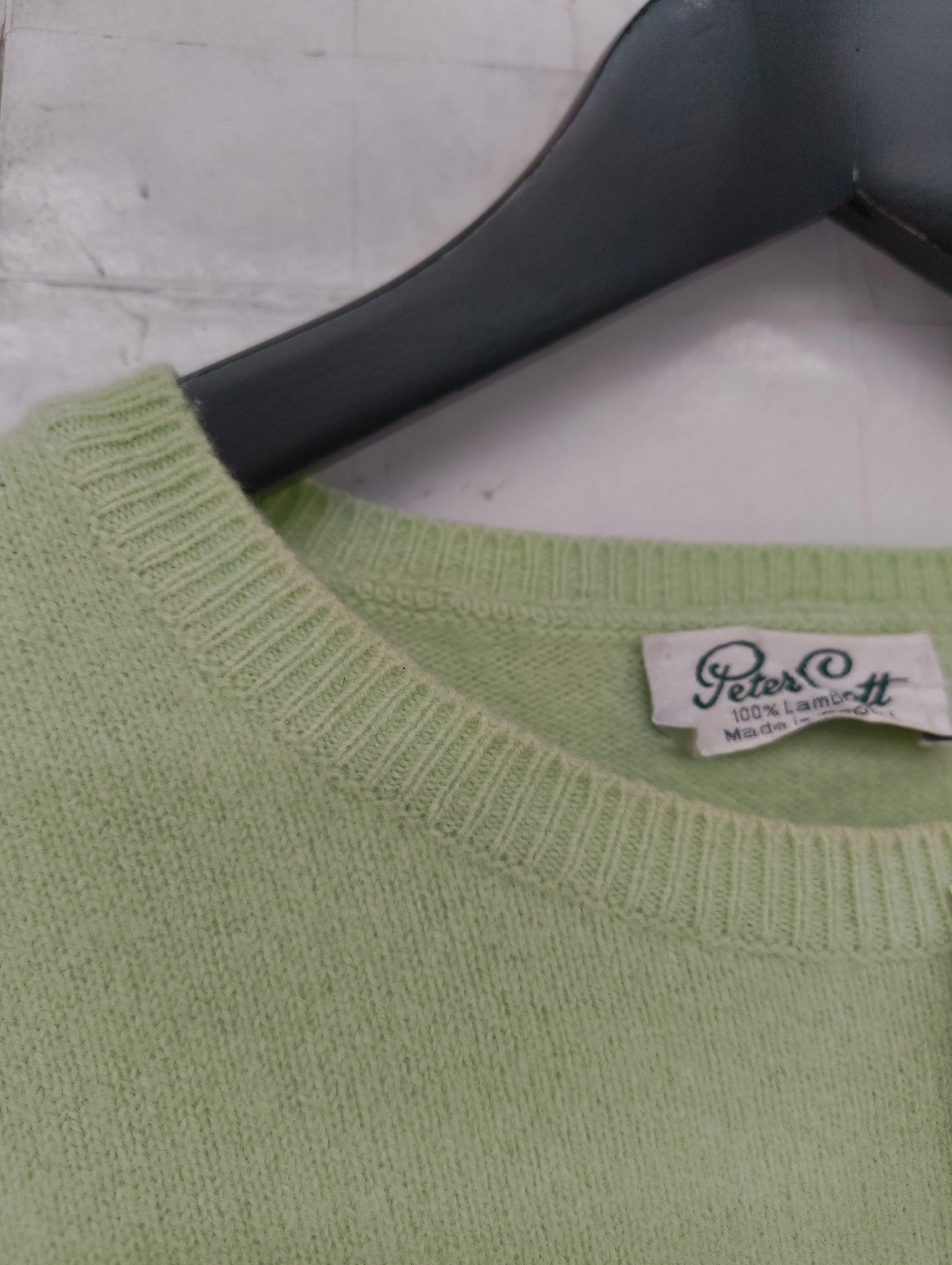 Peter Scott Women's Jumper L Green 100% Wool Round Neck Pullover - Image 5