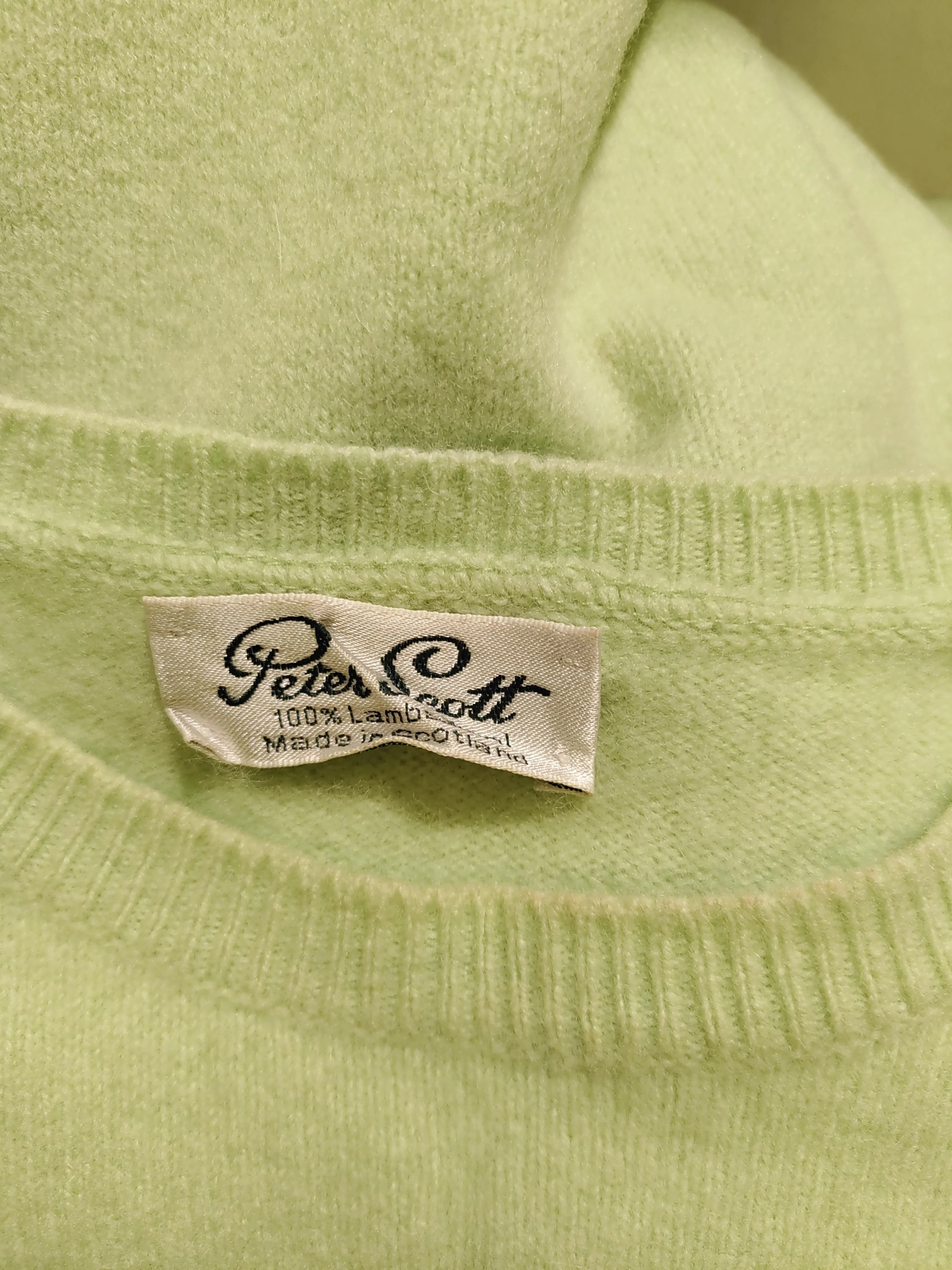 Peter Scott Women's Jumper L Green 100% Wool Round Neck Pullover - Image 6