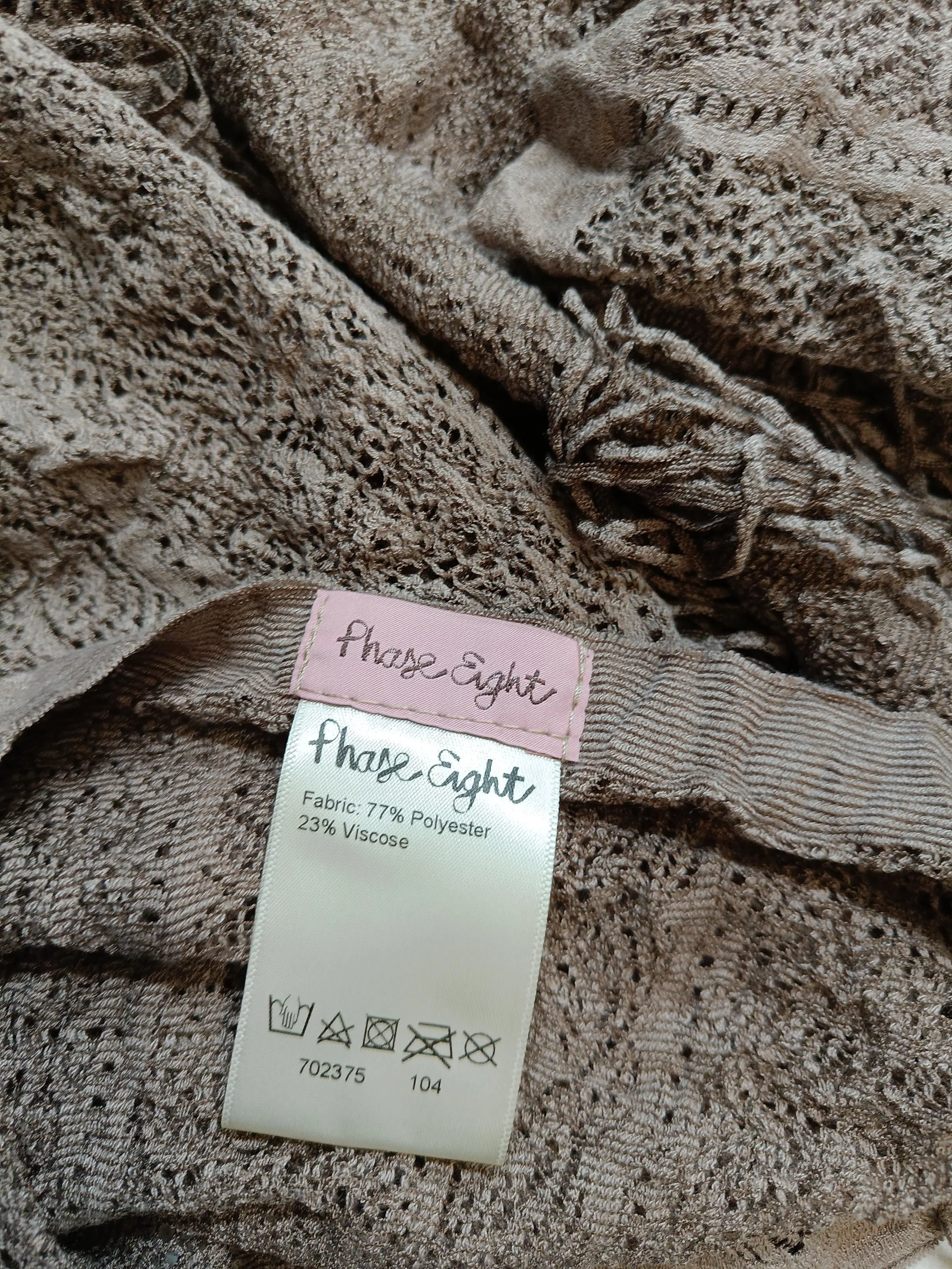 Phase Eight Men's Scarf Brown Geometric Polyester with Viscose Scarf - Image 5