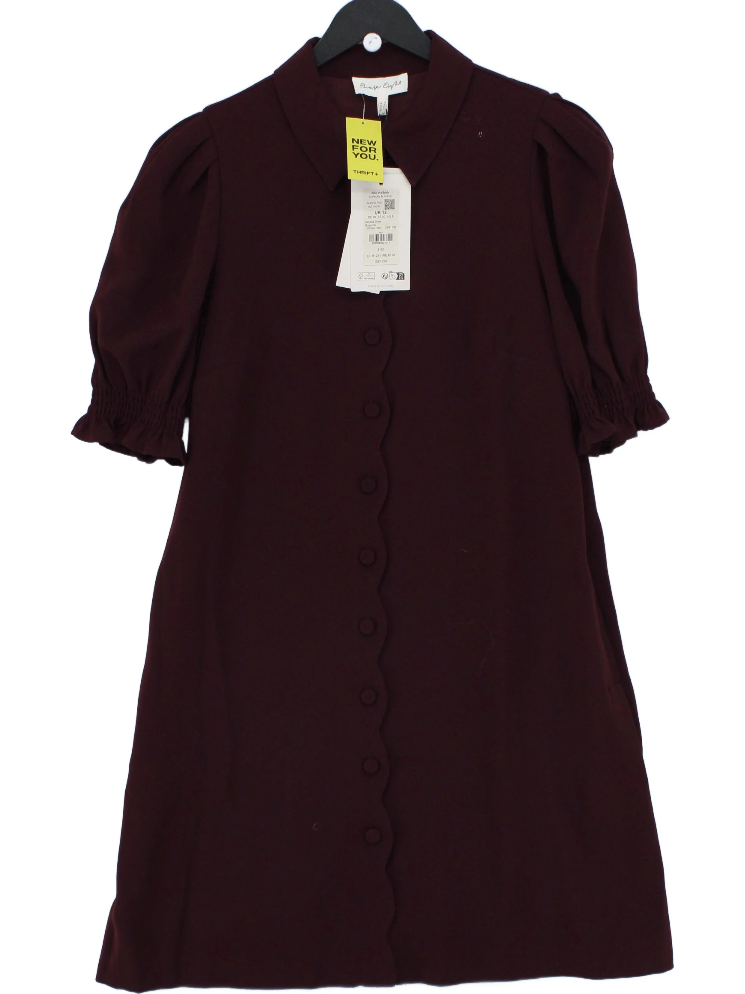Phase Eight Shirt Mini Dress UK12 in Brown