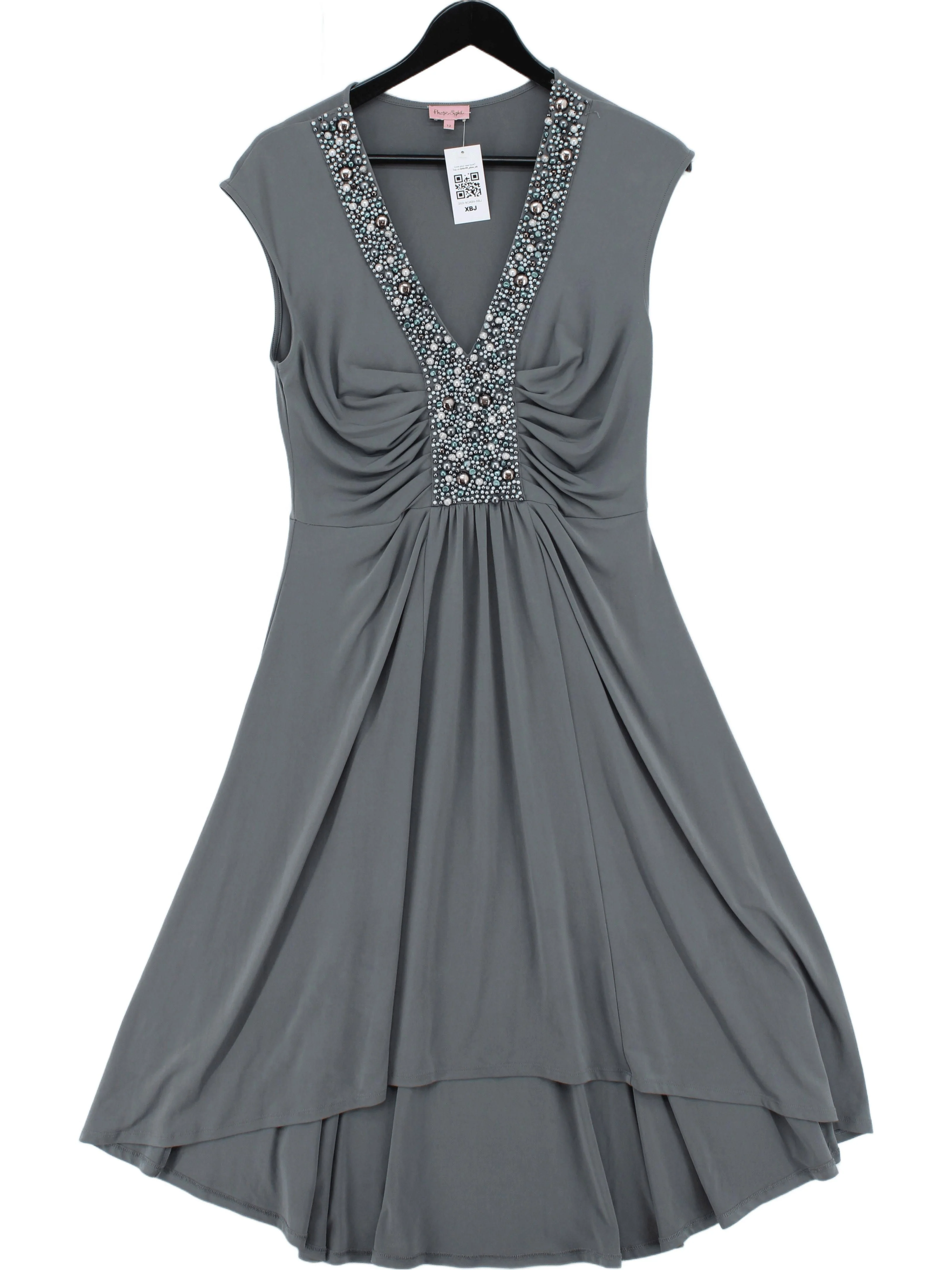 Phase Eight Skater Midi Dress UK12 in Grey