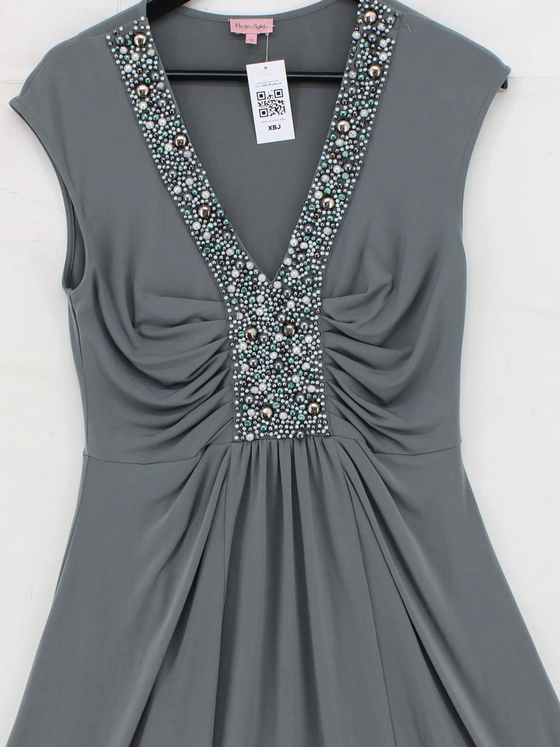 Phase Eight Skater Midi Dress UK12 in Grey - Image 3