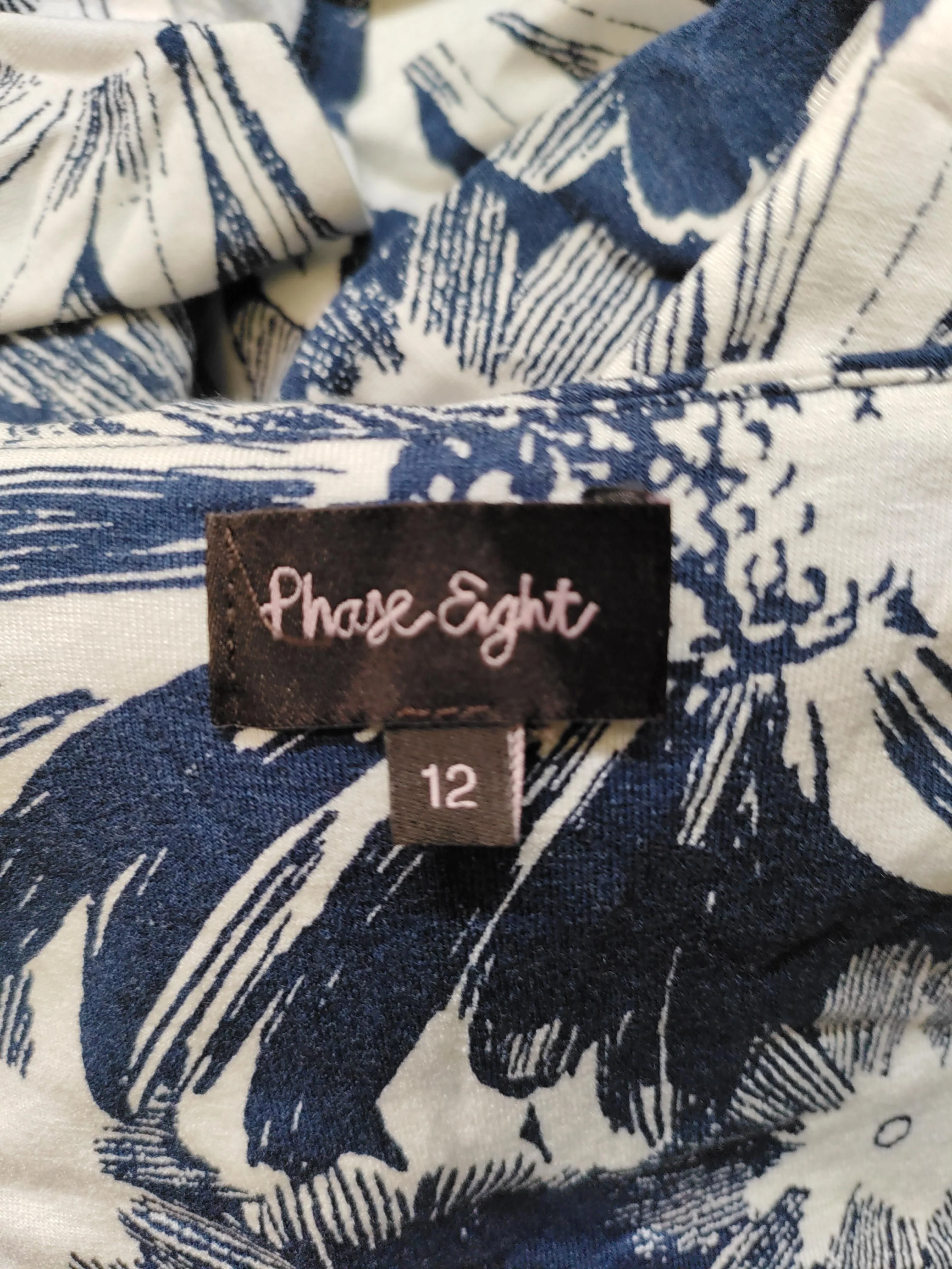 Phase Eight T-Shirt Midi Dress UK12 in Blue - Image 5