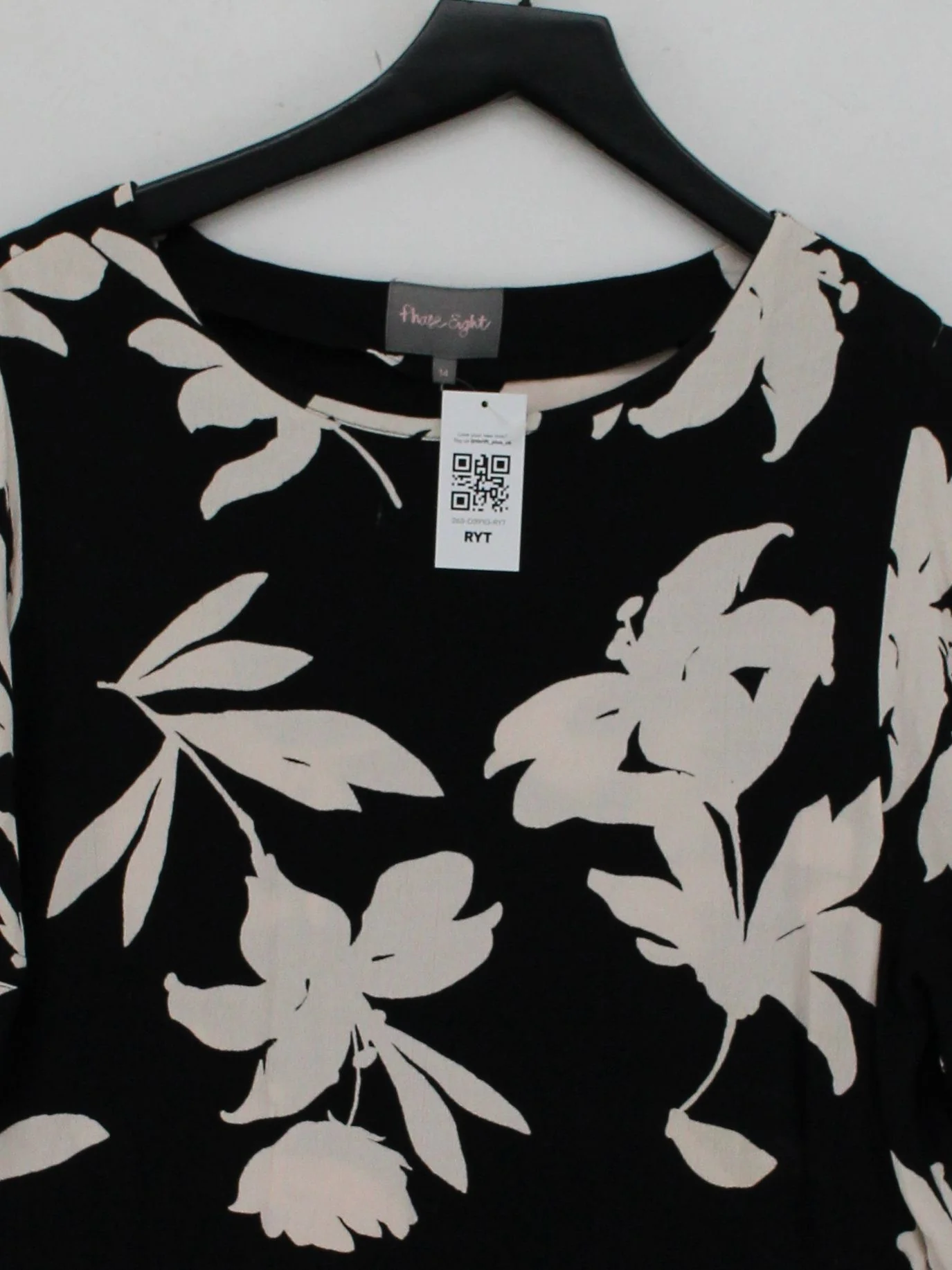 Phase Eight T-Shirt Mini Dress UK14 in Black - Image 3