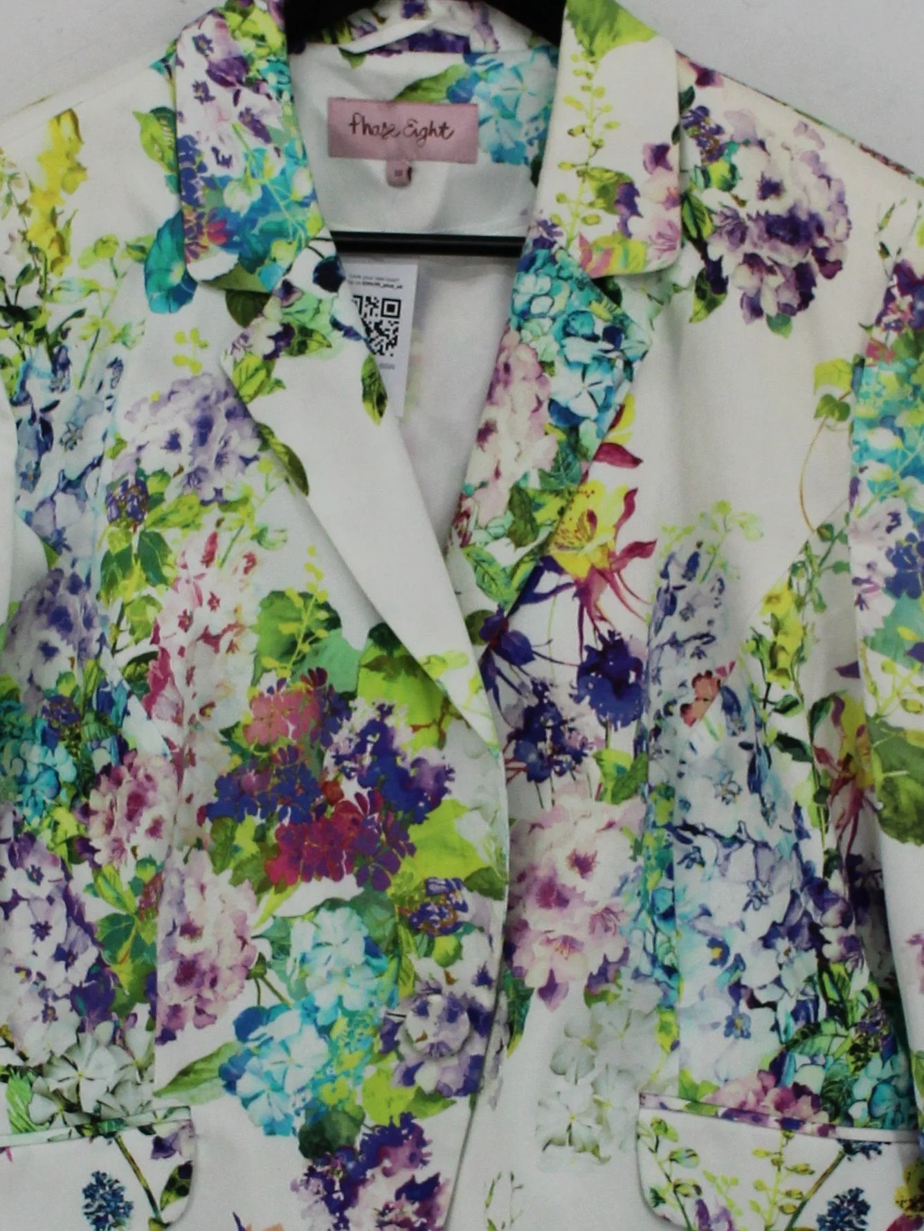 Phase Eight Women's Blazer UK 18 Multi Cotton with Elastane, Acetate Overcoat - Image 3