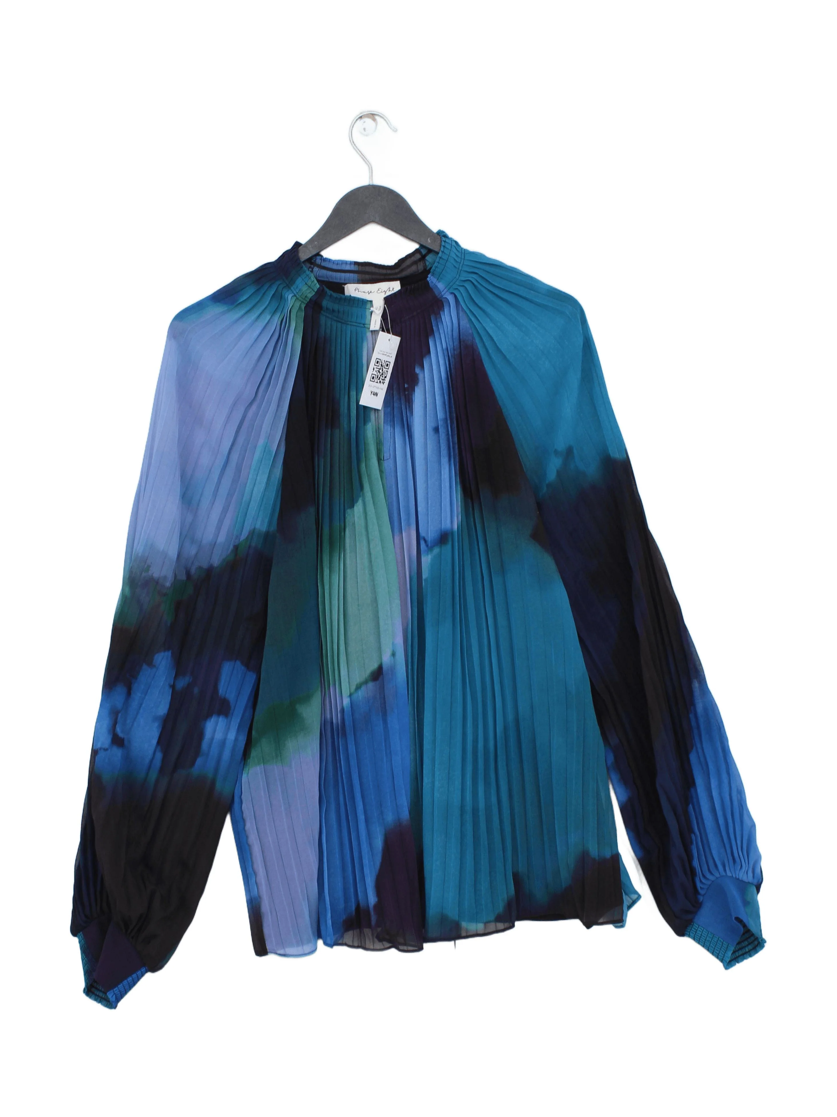 Phase Eight Women's Blouse L Multi 100% Polyester Long Sleeve High Neck Basic