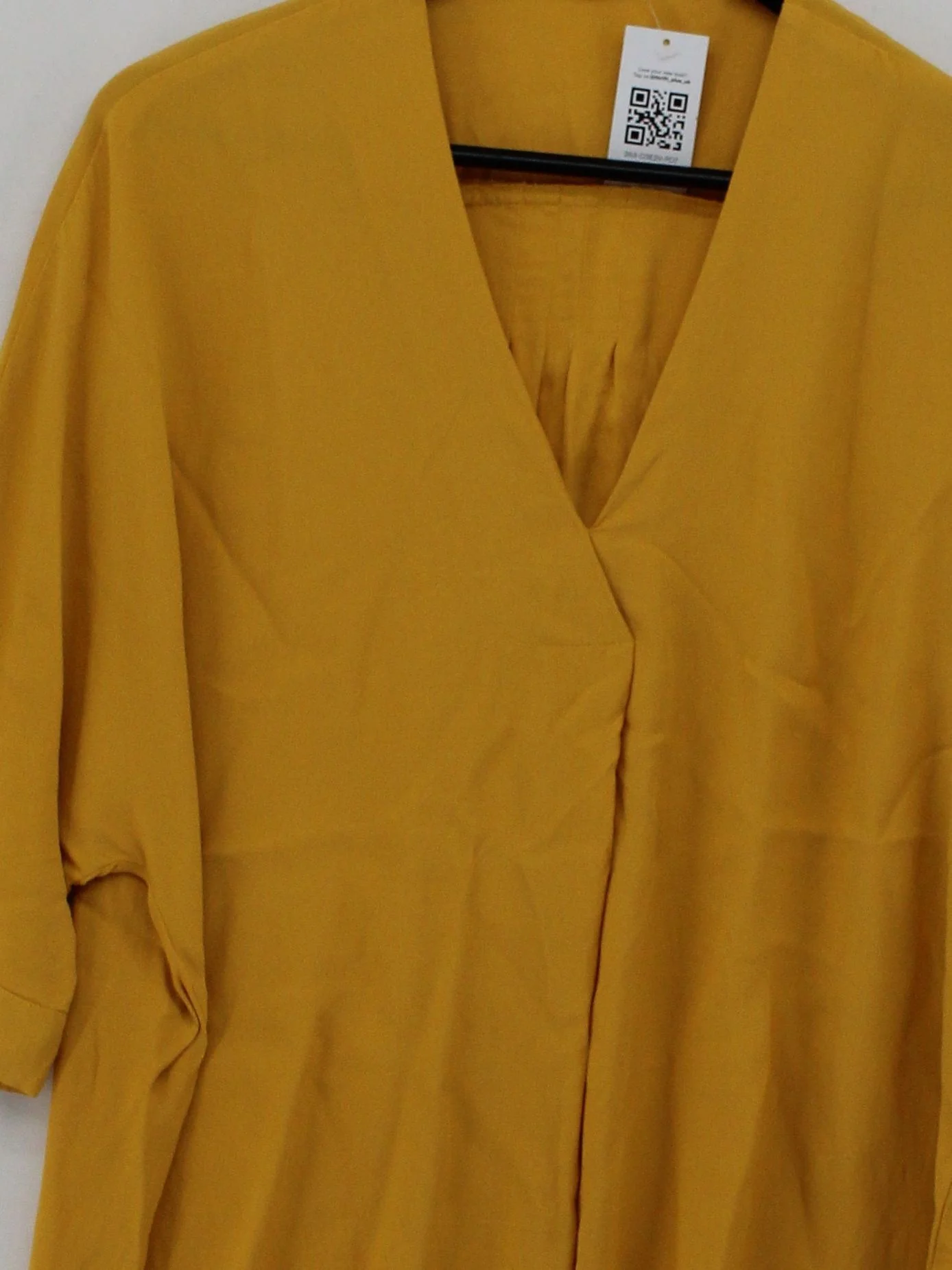 Phase Eight Women's Blouse M Yellow 100% Viscose 3/4 Sleeve V-Neck Basic - Image 3