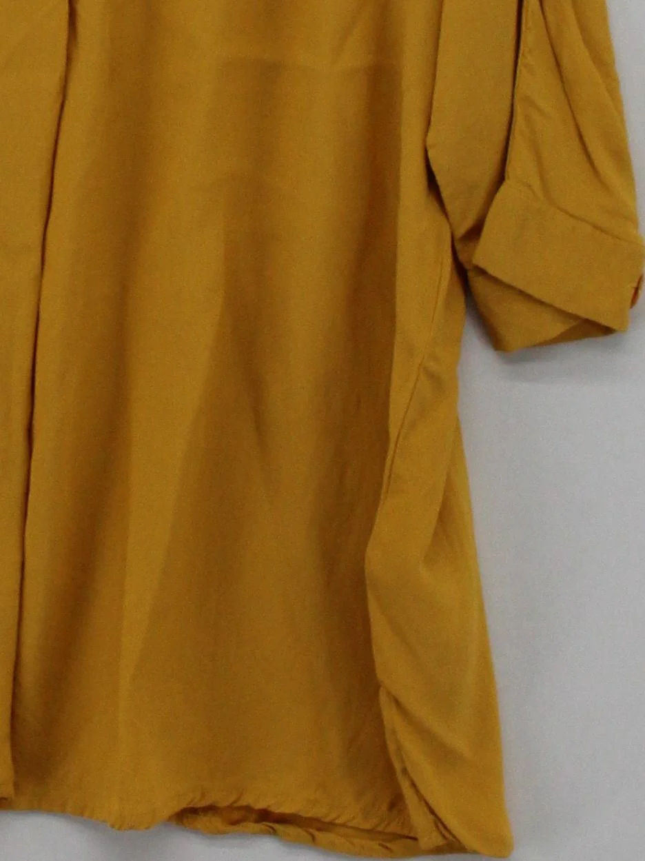 Phase Eight Women's Blouse M Yellow 100% Viscose 3/4 Sleeve V-Neck Basic - Image 4