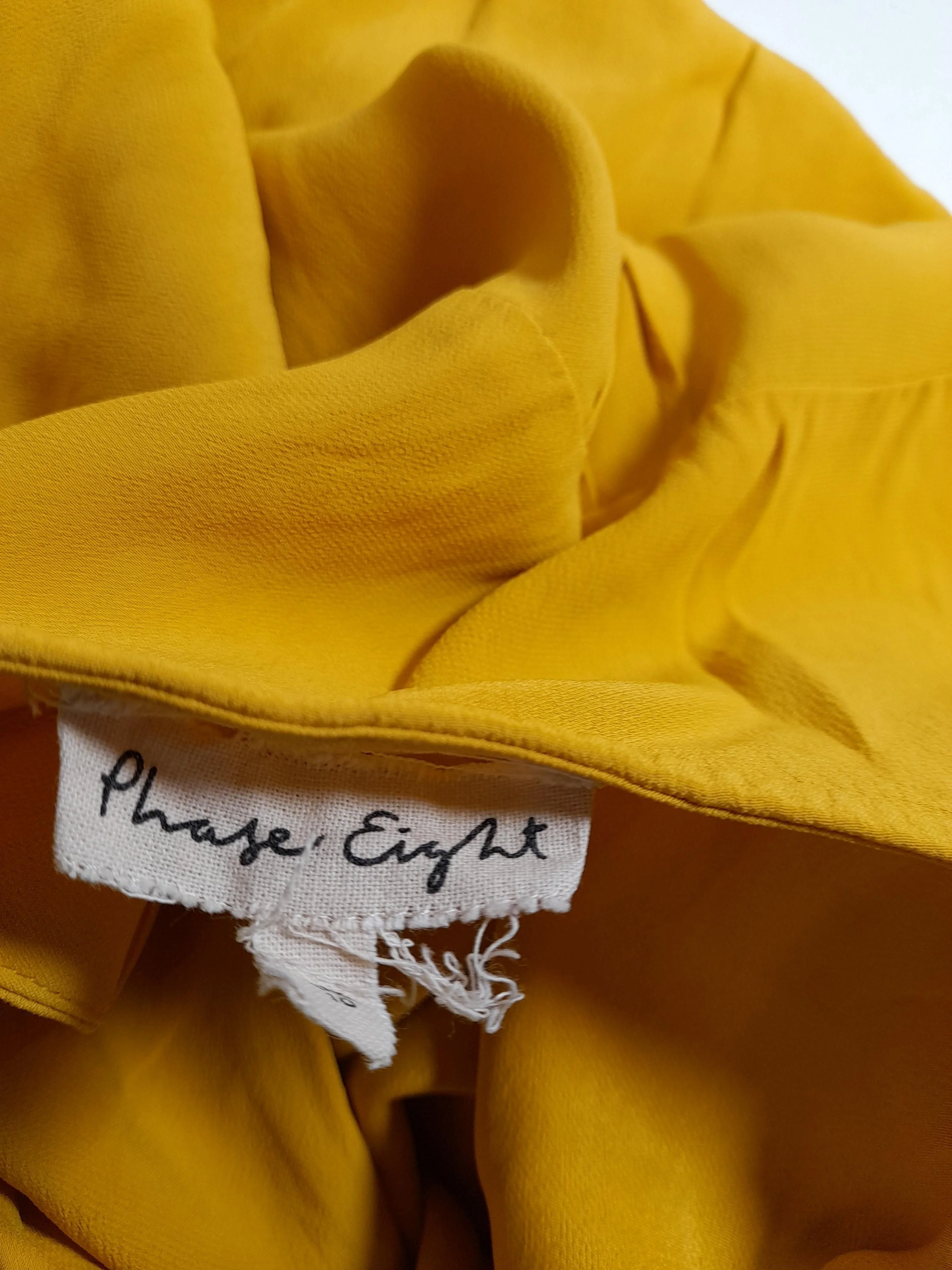 Phase Eight Women's Blouse M Yellow 100% Viscose 3/4 Sleeve V-Neck Basic - Image 5