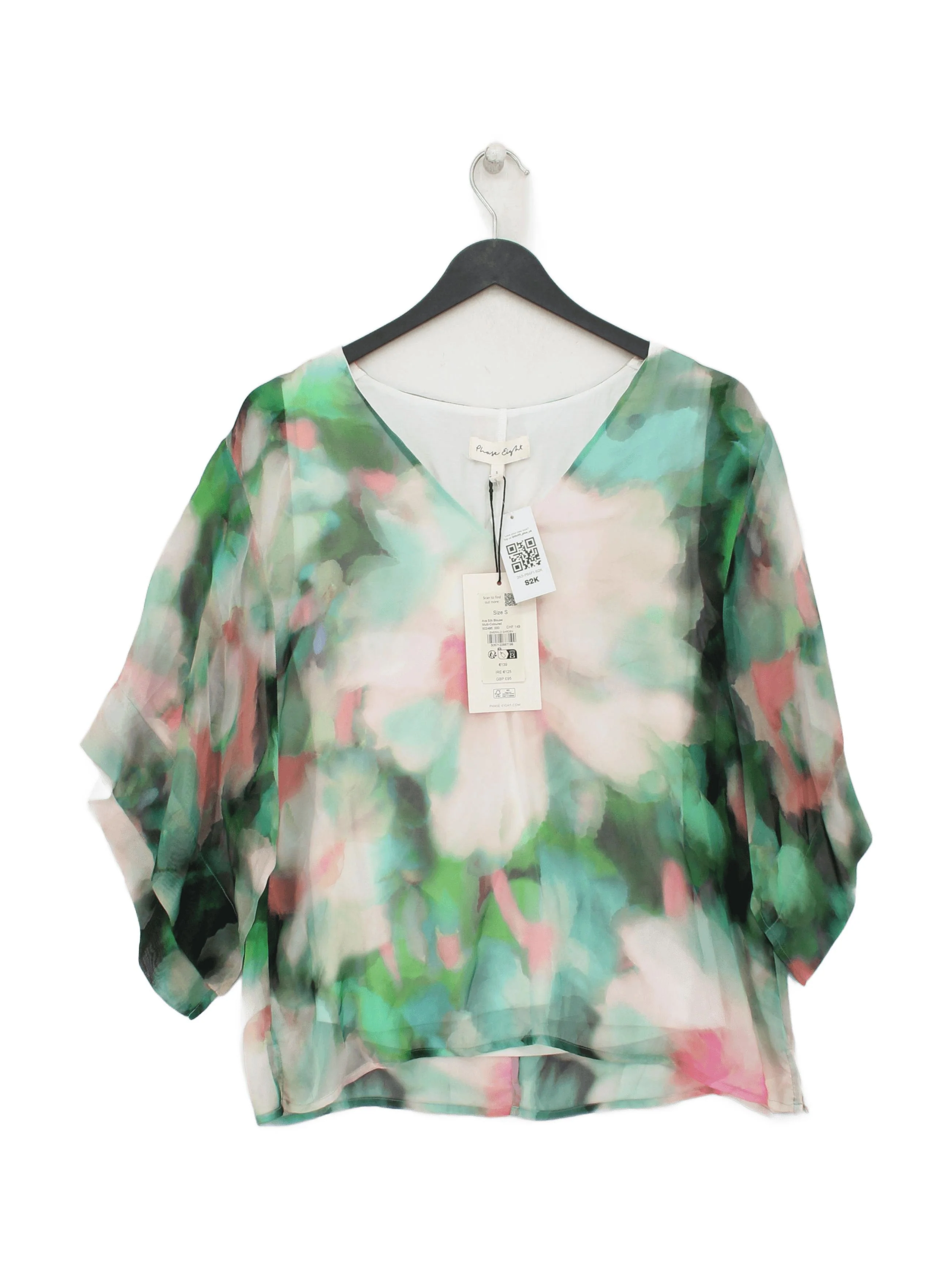 Phase Eight Women's Blouse S Multi Silk with Viscose, Elastane Basic