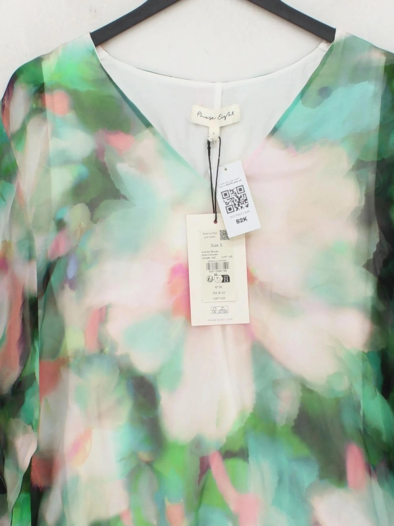 Phase Eight Women's Blouse S Multi Silk with Viscose, Elastane Basic - Image 3