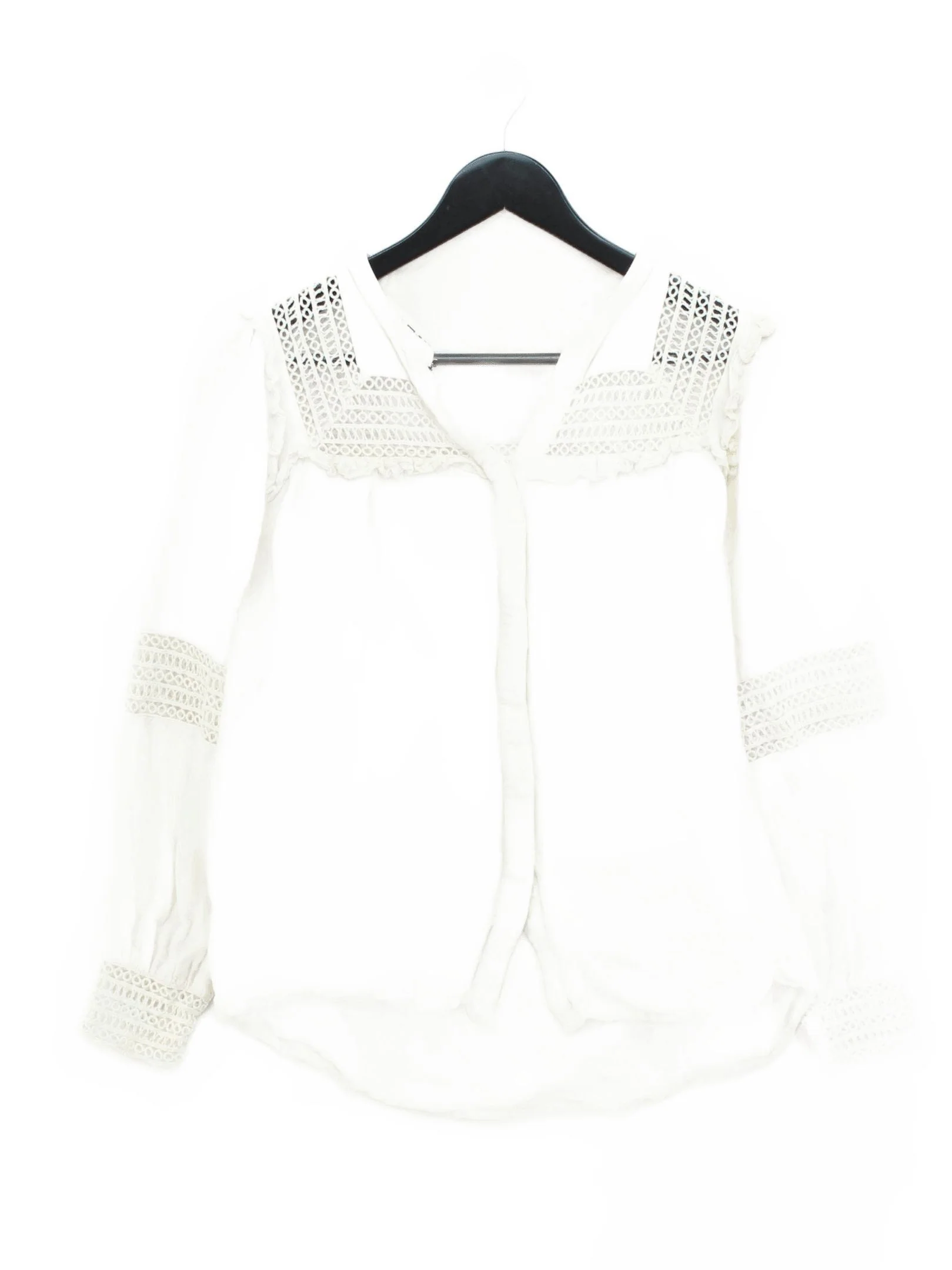 Phase Eight Women's Blouse UK 10 White Viscose with Linen Basic