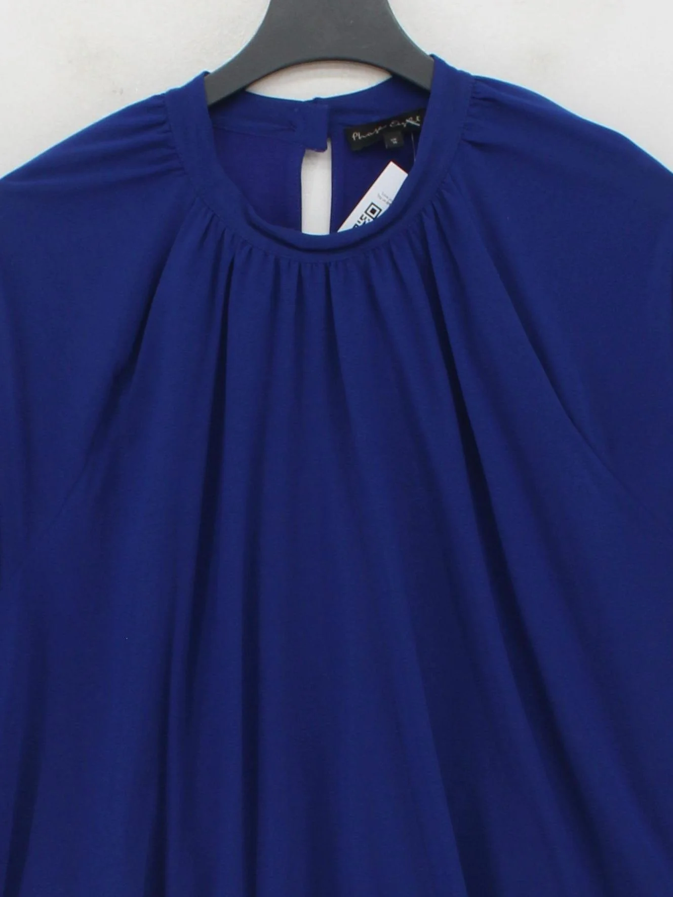 Phase Eight Women's Blouse UK 16 Blue 100% Polyester 3/4 Sleeve Round Neck Basic - Image 3