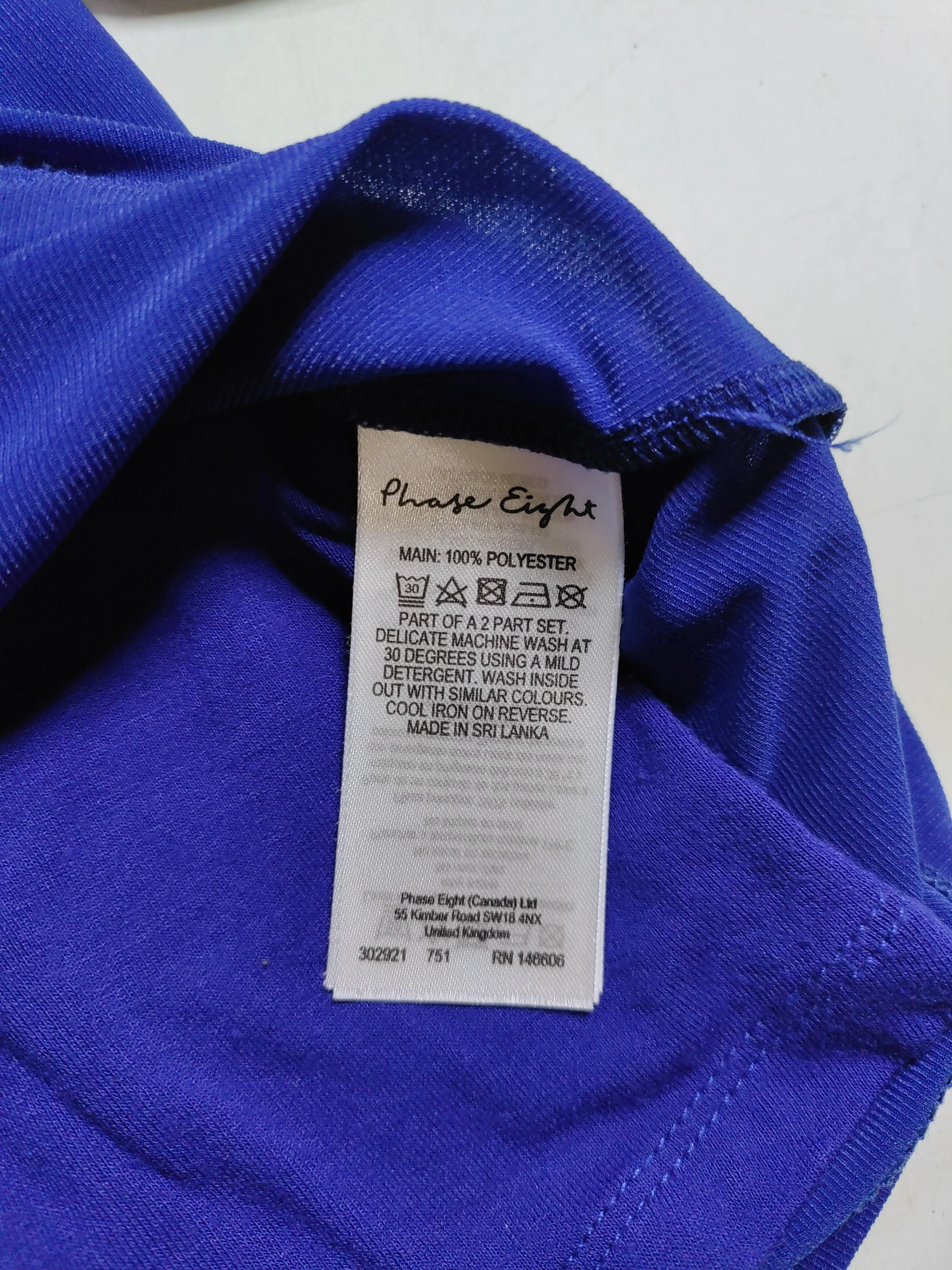 Phase Eight Women's Blouse UK 16 Blue 100% Polyester 3/4 Sleeve Round Neck Basic - Image 6