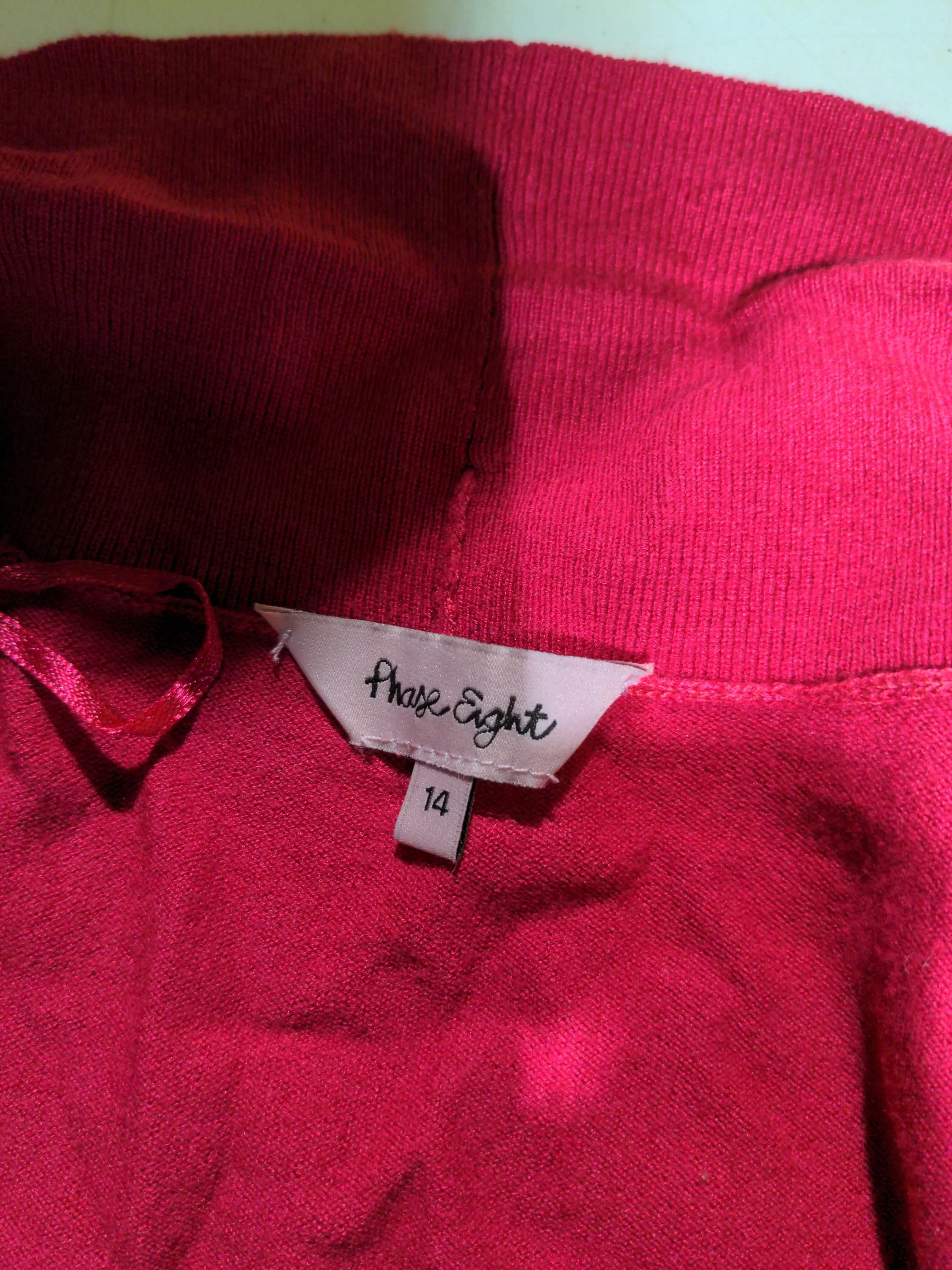 Phase Eight Women's Cardigan UK 14 Pink Viscose with Nylon V-Neck Cardigan - Image 5